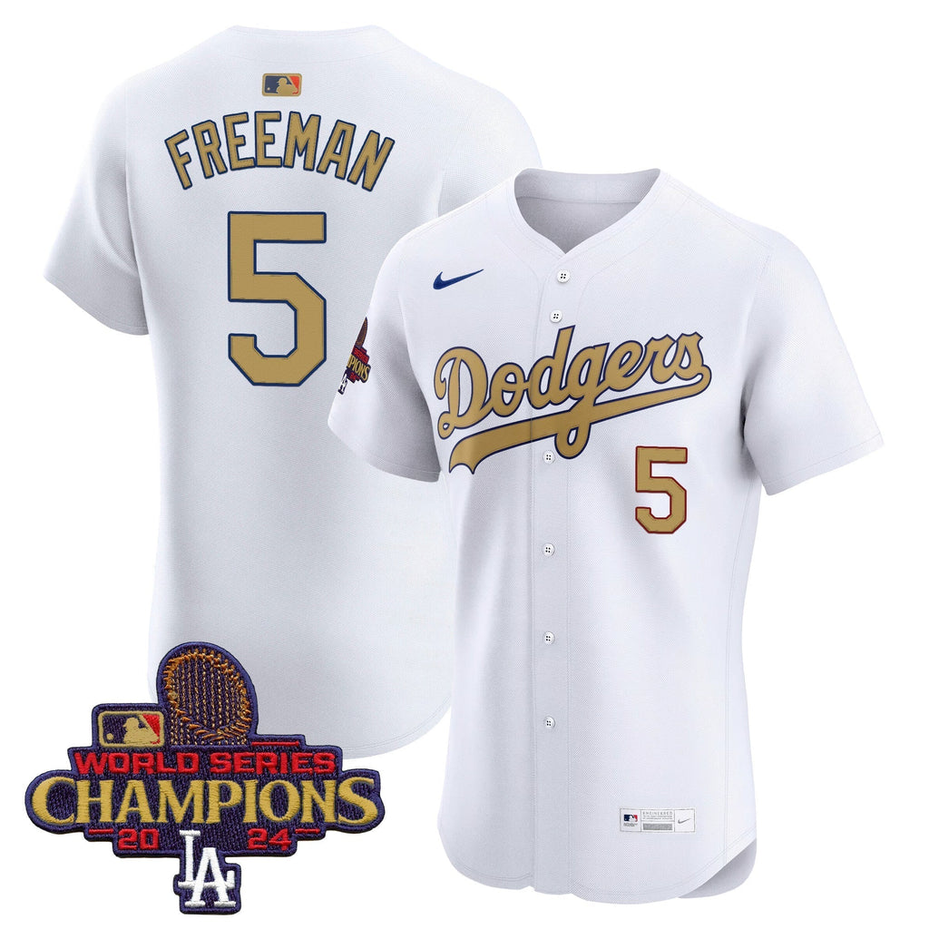 Dodgers 2025 Gold Vapor Premier Elite Men Jersey - All Stitched