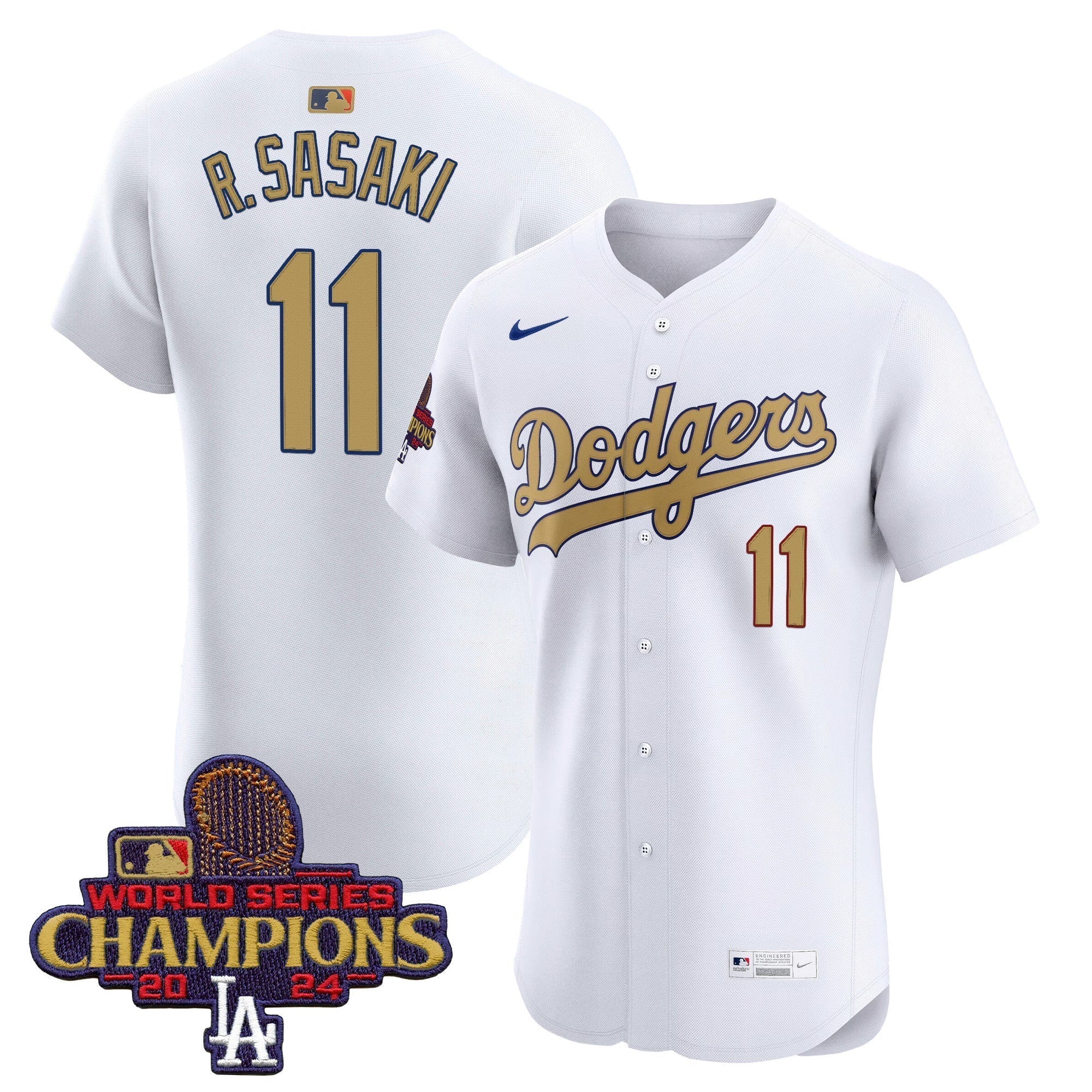 Dodgers 2025 Gold Vapor Premier Elite Men Jersey - All Stitched