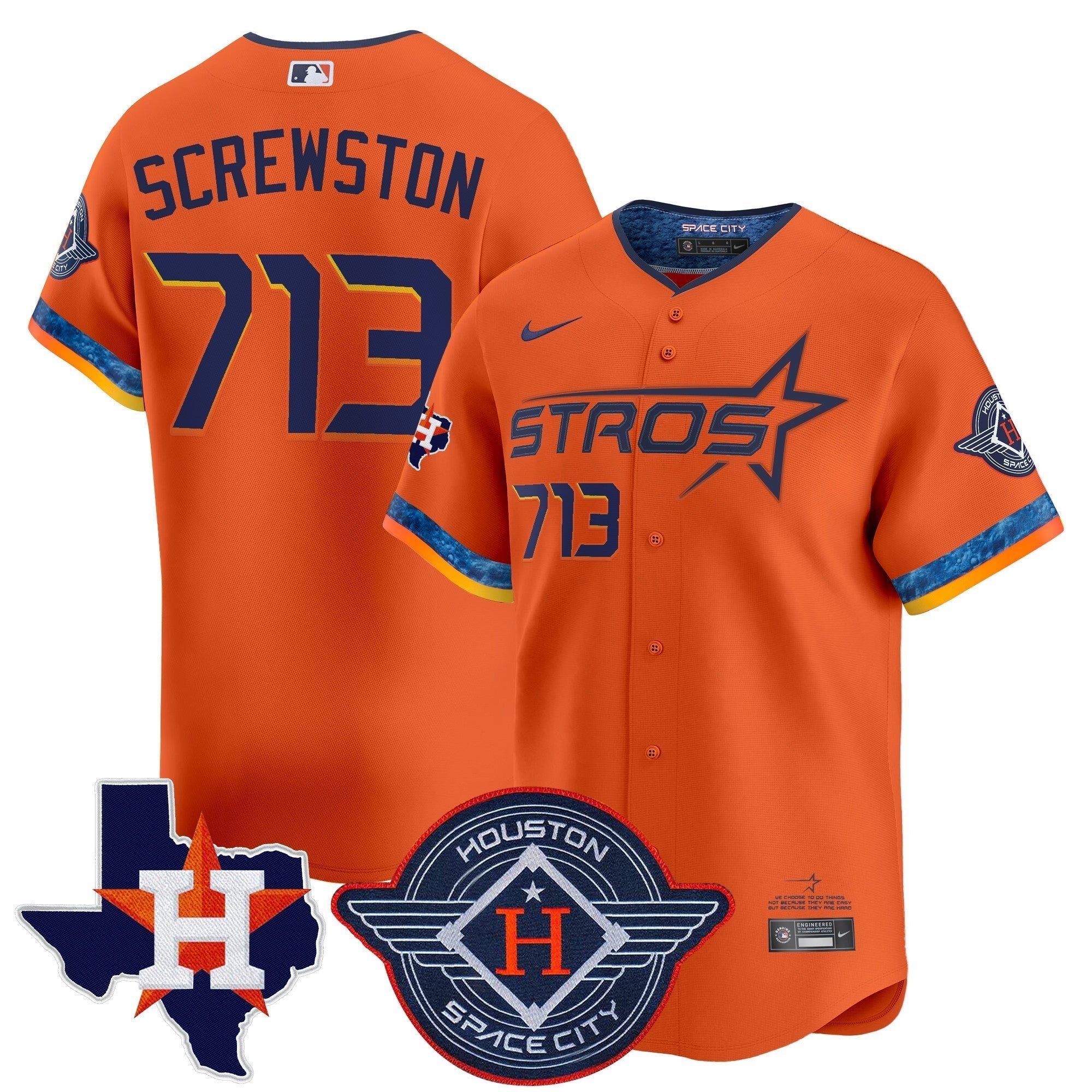 HOU 2025 City Connect Texas Patch Vapor Premier Limited Jersey - All Stitched