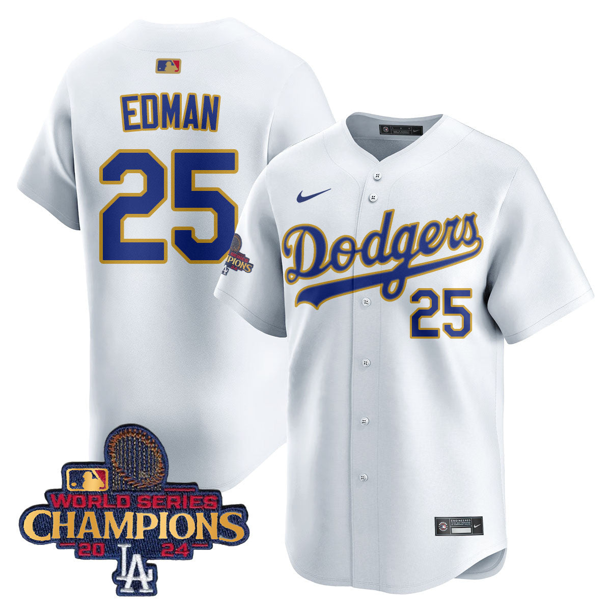 Men's Los Angeles Dodgers Gold 2025 Jersey - All Stitched