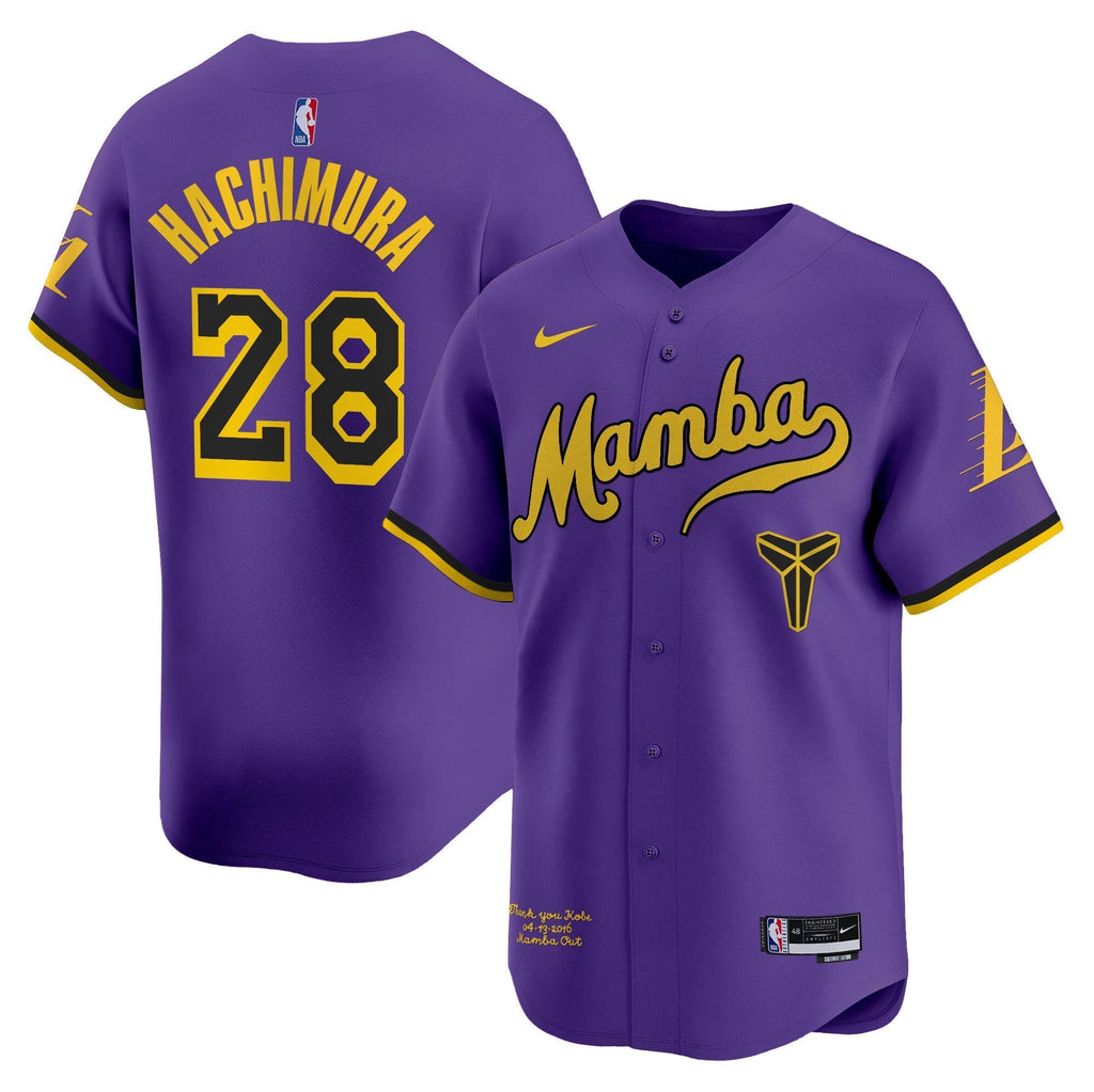 LAL Kobe Bryant Mamba Vapor Baseball Jersey - All Stitched