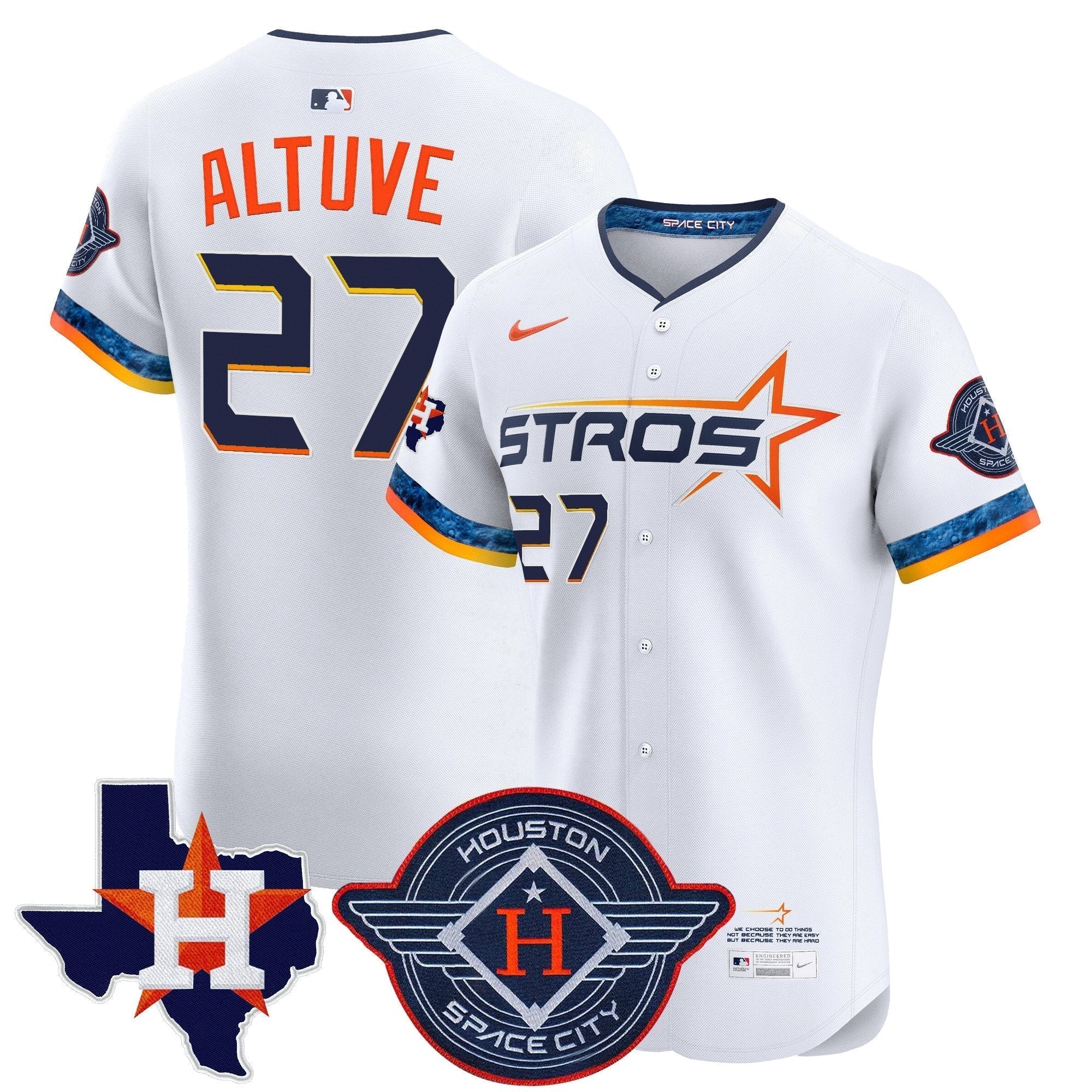 HOU 2025 City Connect Texas Patch Vapor Premier Elite Jersey - All Stitched