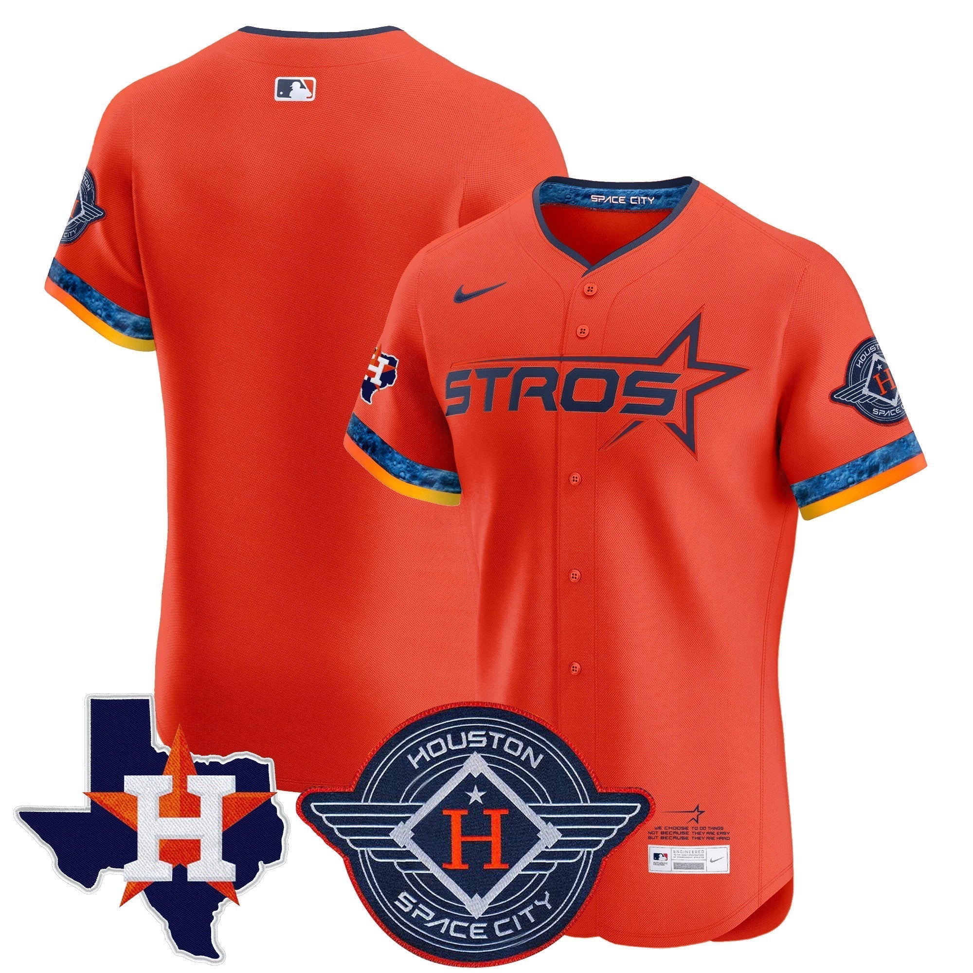 HOU 2025 City Connect Texas Patch Vapor Premier Elite Jersey - All Stitched