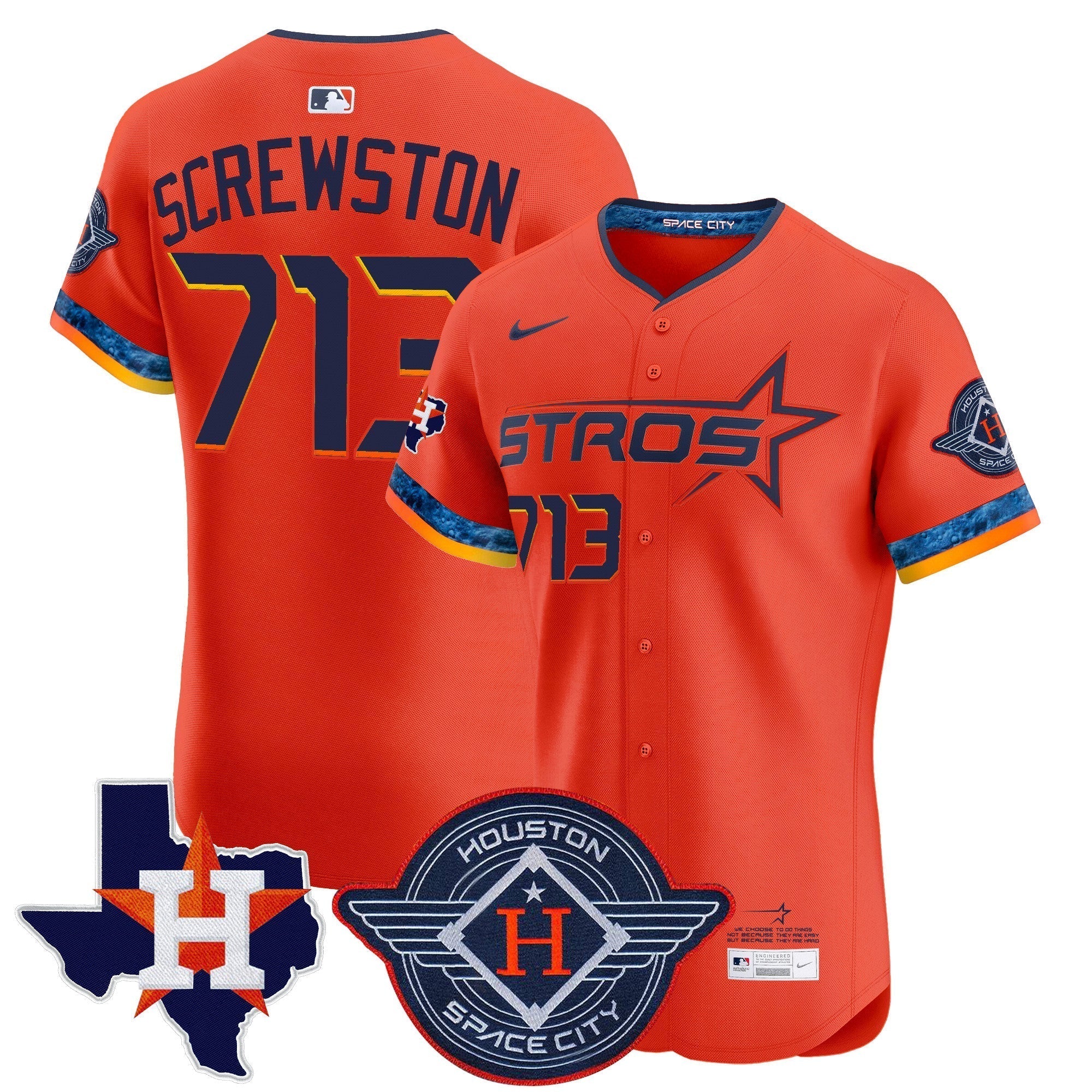 HOU 2025 City Connect Texas Patch Vapor Premier Elite Jersey - All Stitched