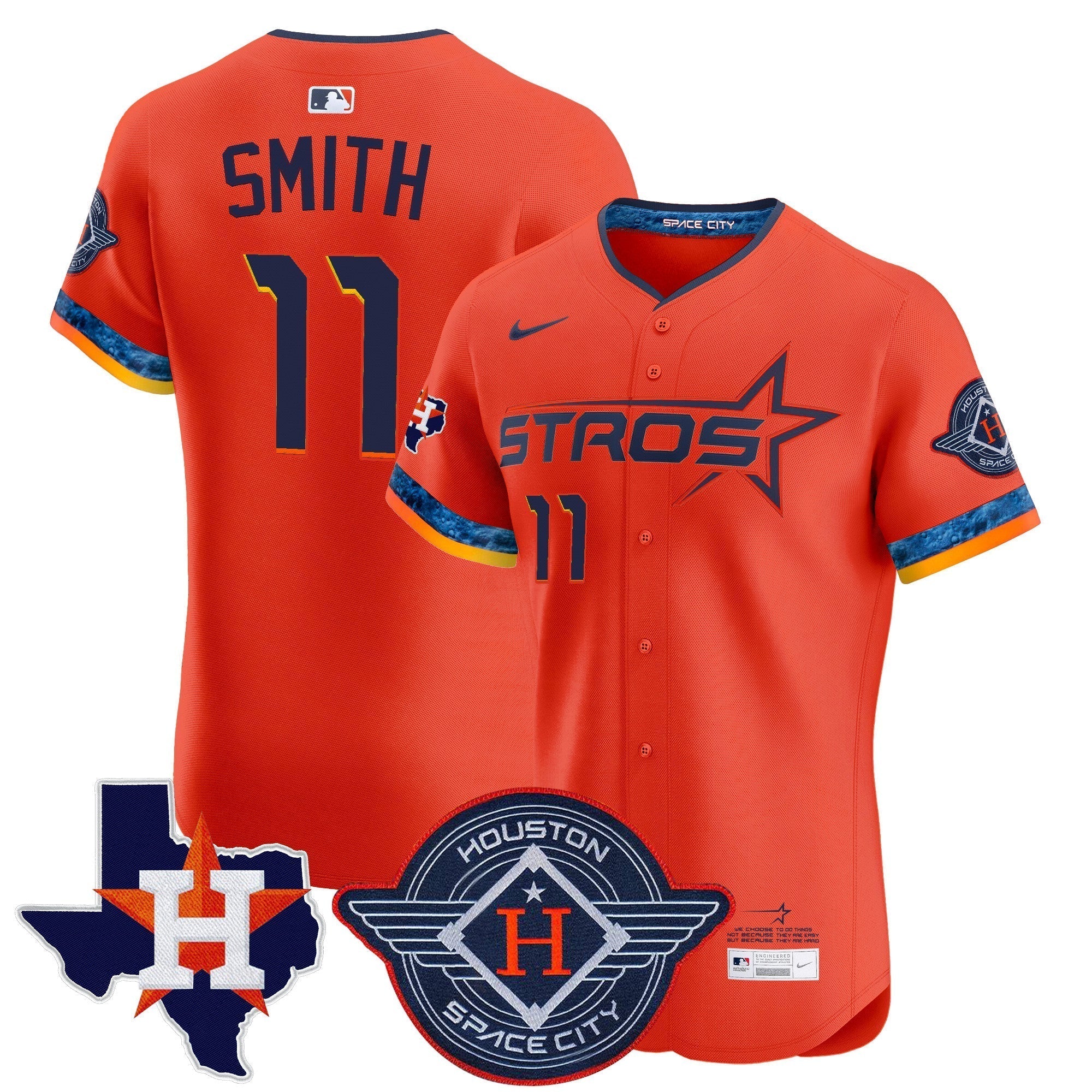 HOU 2025 City Connect Texas Patch Vapor Premier Elite Jersey - All Stitched