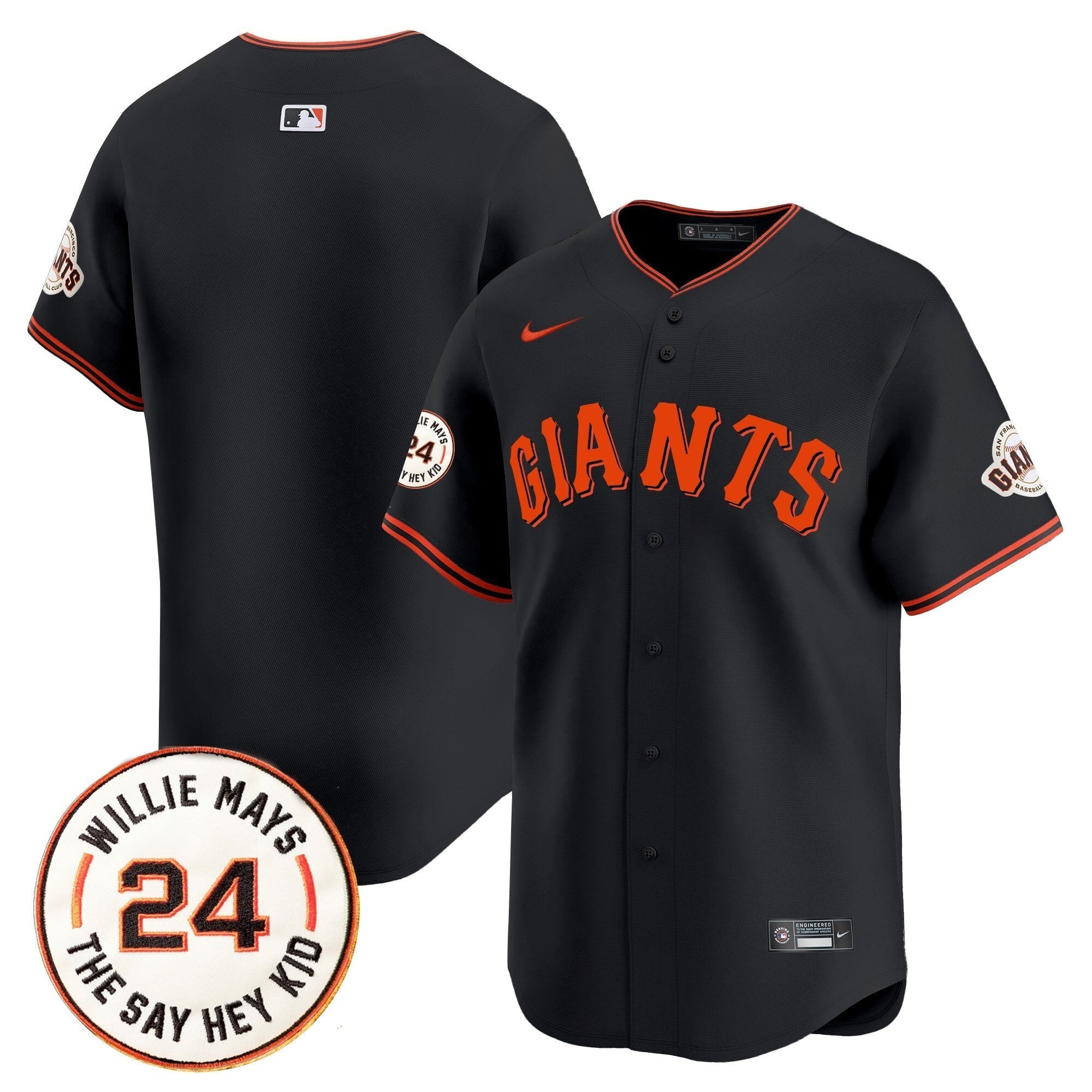 SF 2025 Willie Mays Patch Vapor Premier Limited Men Jersey - All Stitched