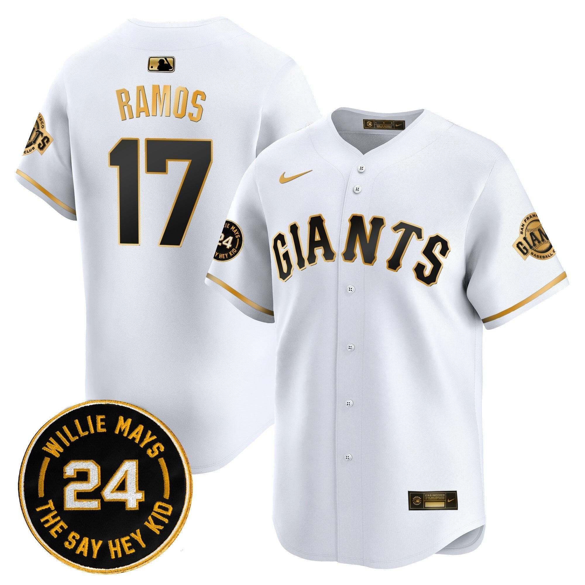 SF 2025 Willie Mays Patch Vapor Premier Limited Men Jersey - All Stitched