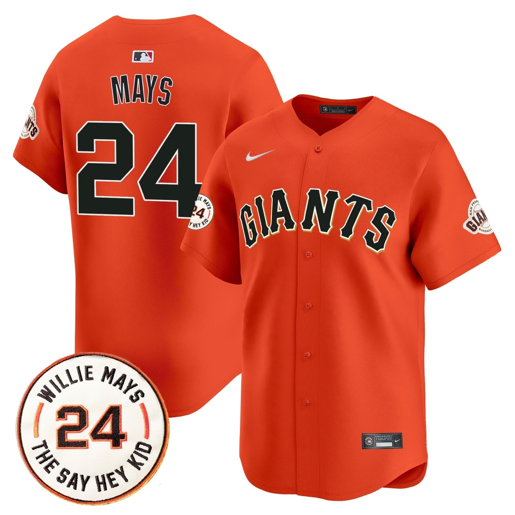 SF 2025 Willie Mays Patch Vapor Premier Limited Men Jersey - All Stitched
