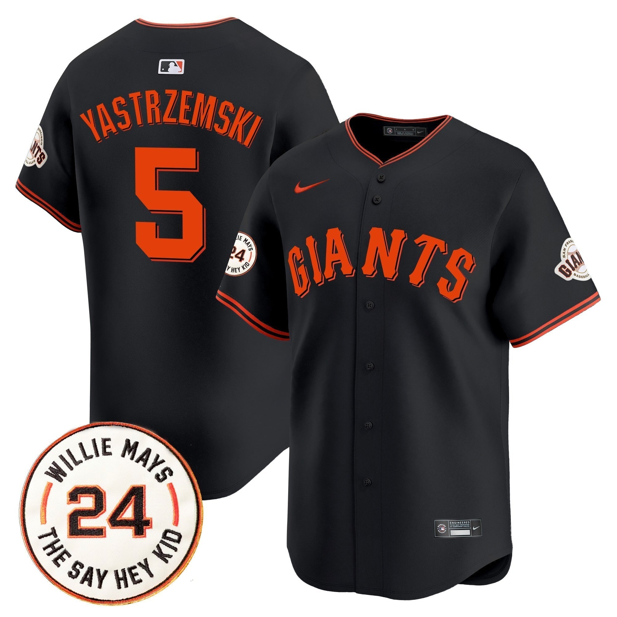 SF 2025 Willie Mays Patch Vapor Premier Limited Men Jersey - All Stitched