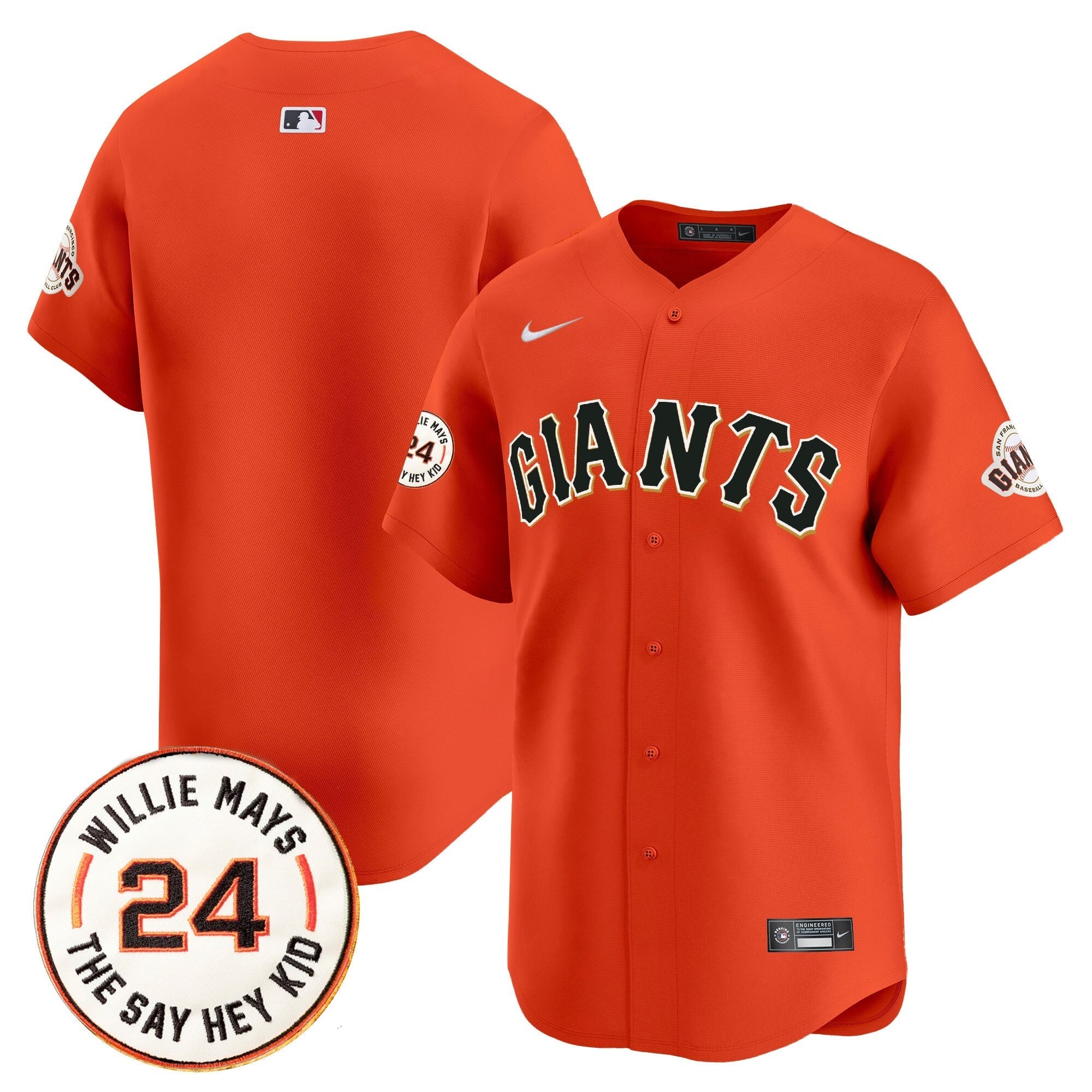 SF 2025 Willie Mays Patch Vapor Premier Limited Men Jersey - All Stitched