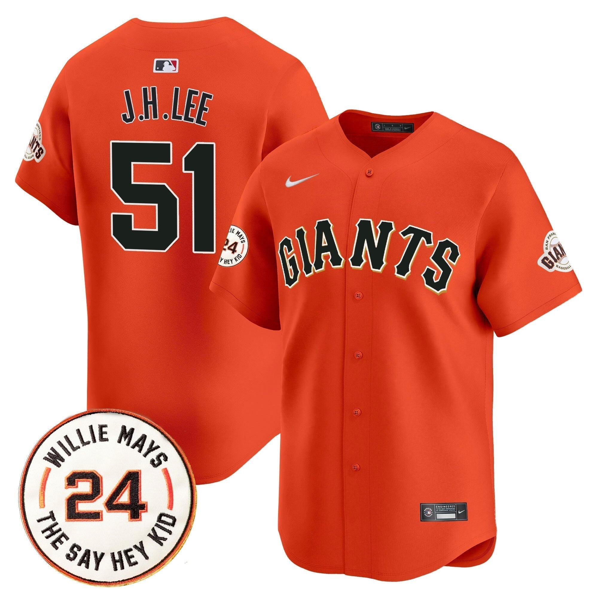 SF 2025 Willie Mays Patch Vapor Premier Limited Men Jersey - All Stitched