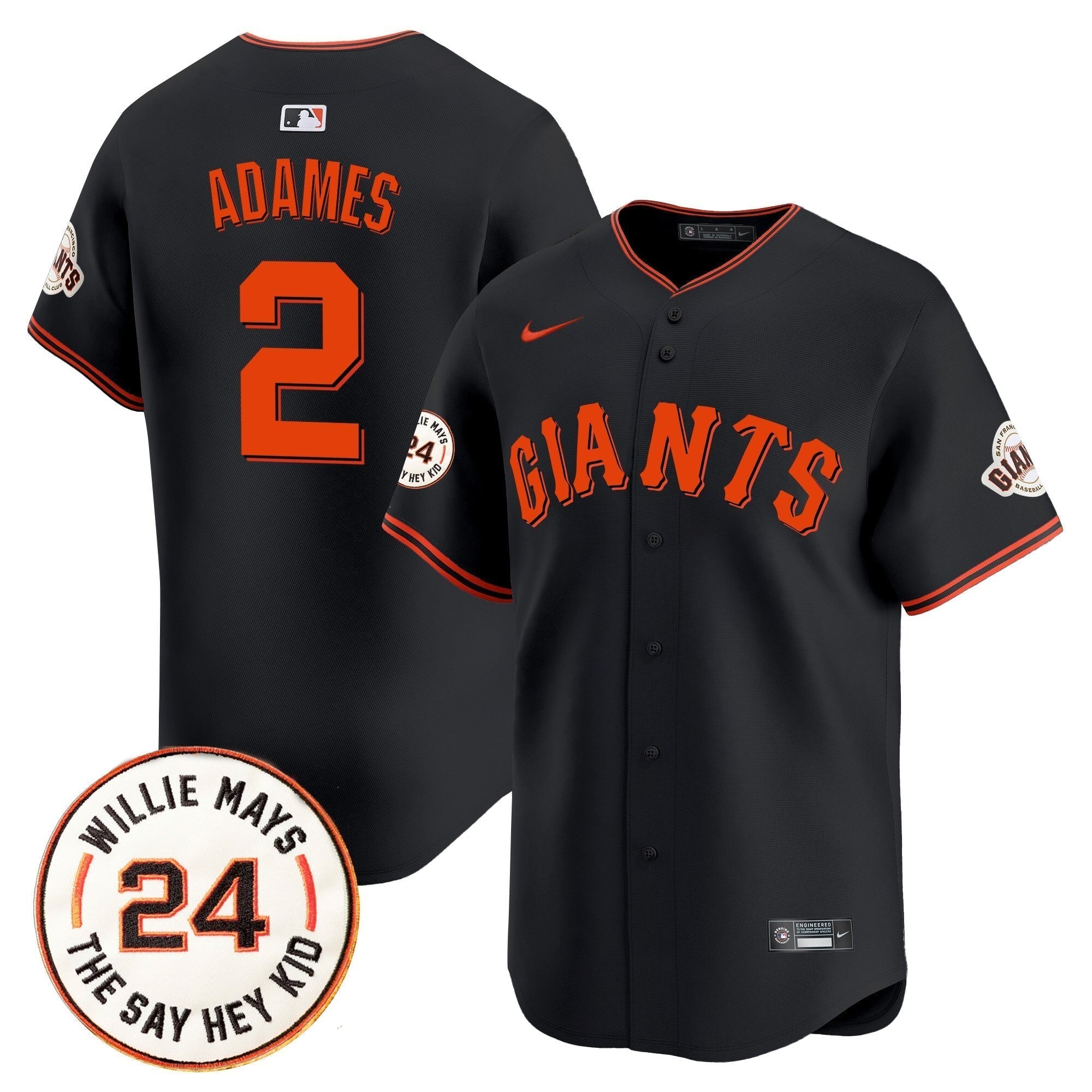SF 2025 Willie Mays Patch Vapor Premier Limited Men Jersey - All Stitched