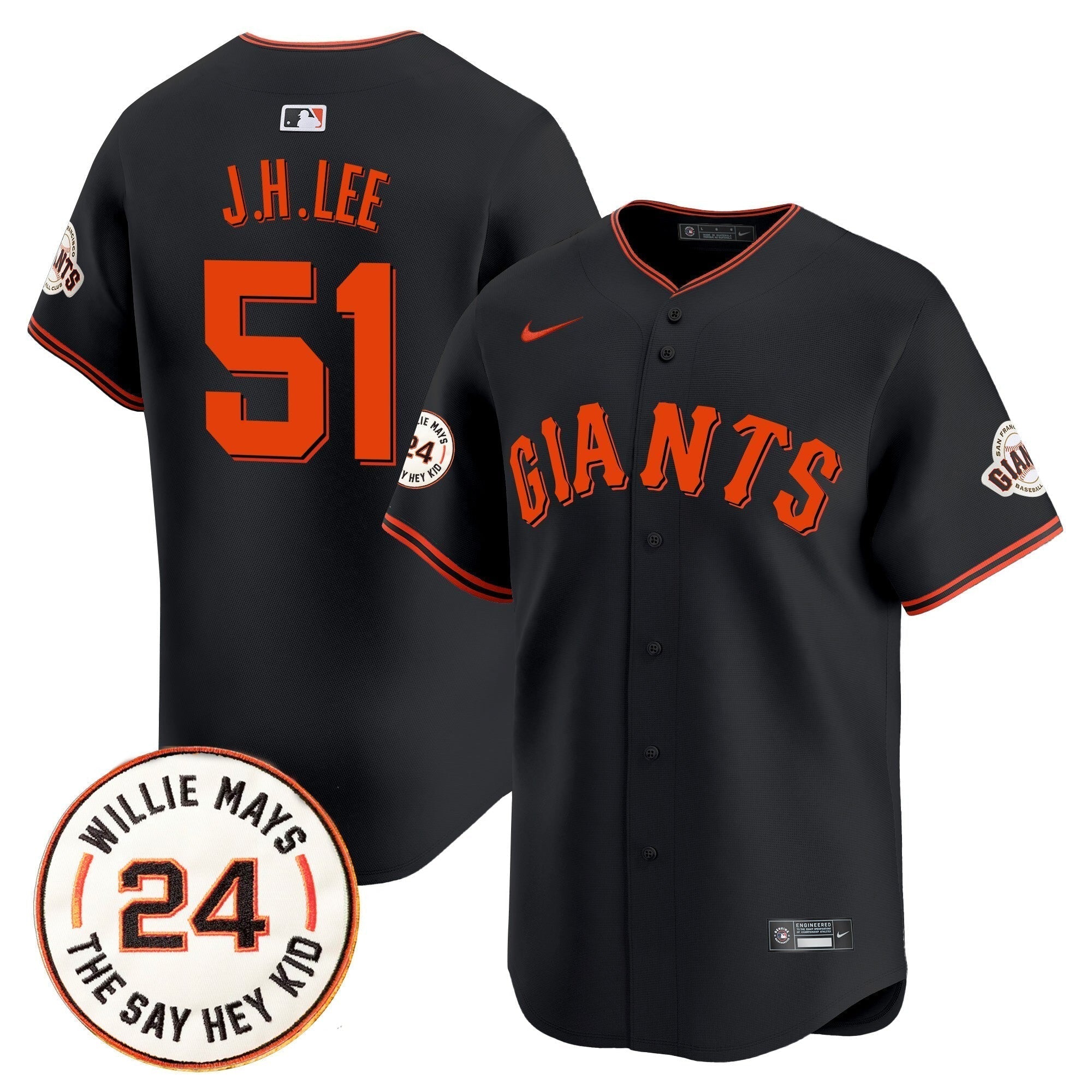 SF 2025 Willie Mays Patch Vapor Premier Limited Men Jersey - All Stitched