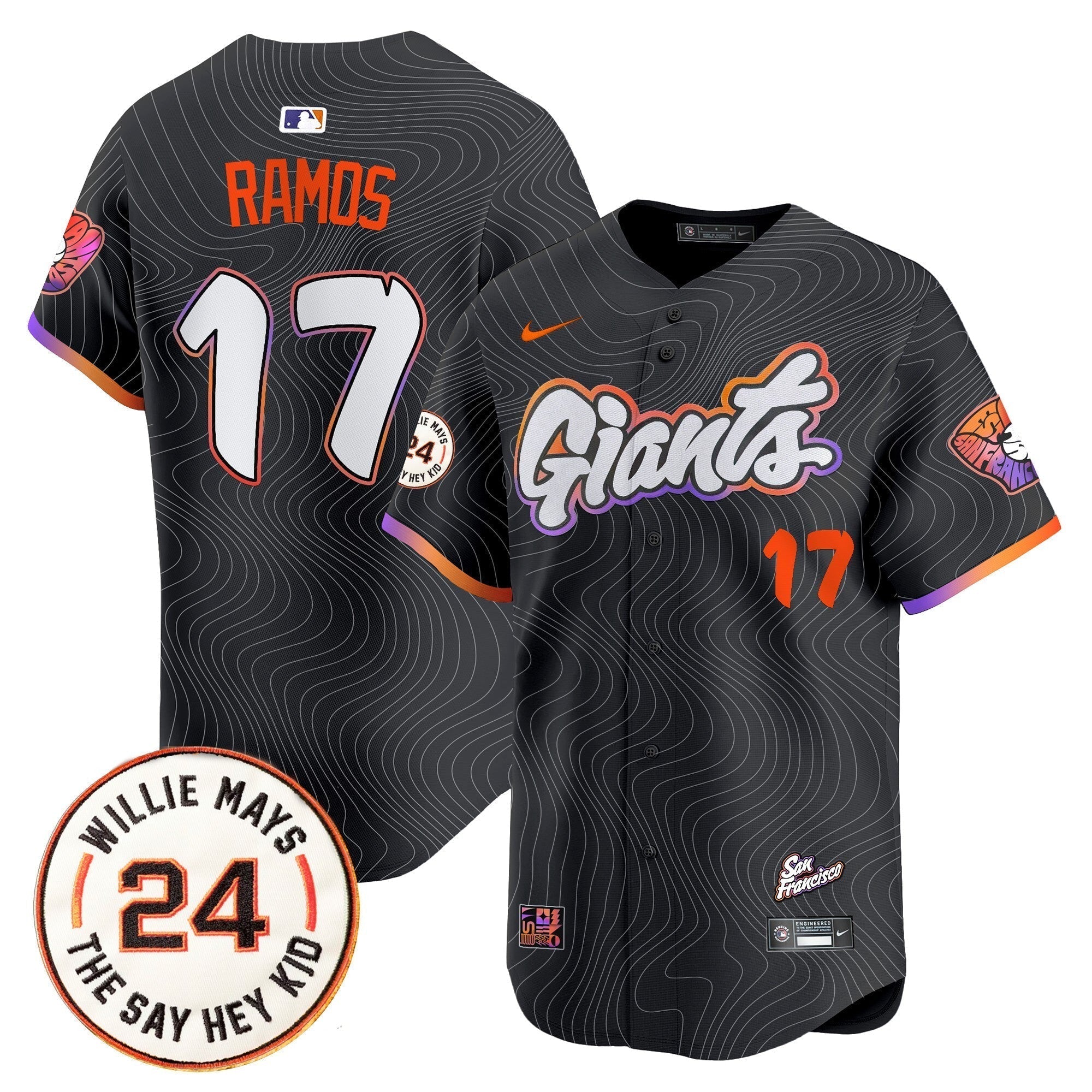SF 2025 Willie Mays Patch Vapor Premier Limited Men Jersey - All Stitched