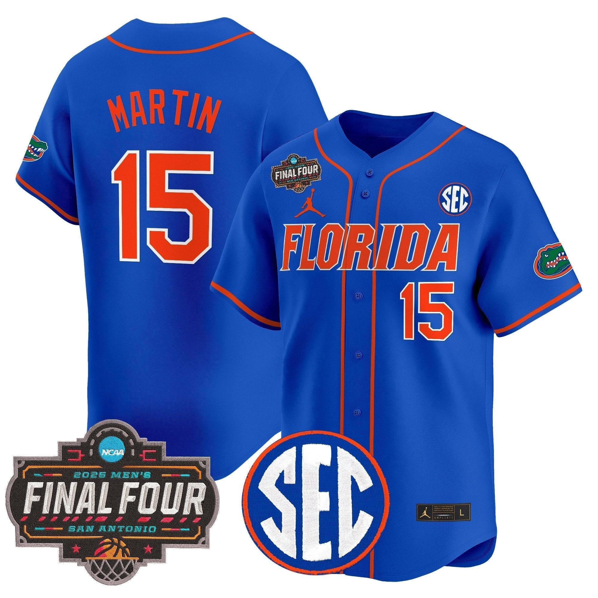 UF 2025 Final Four Patch Vapor Baseball Jersey - All Stitched