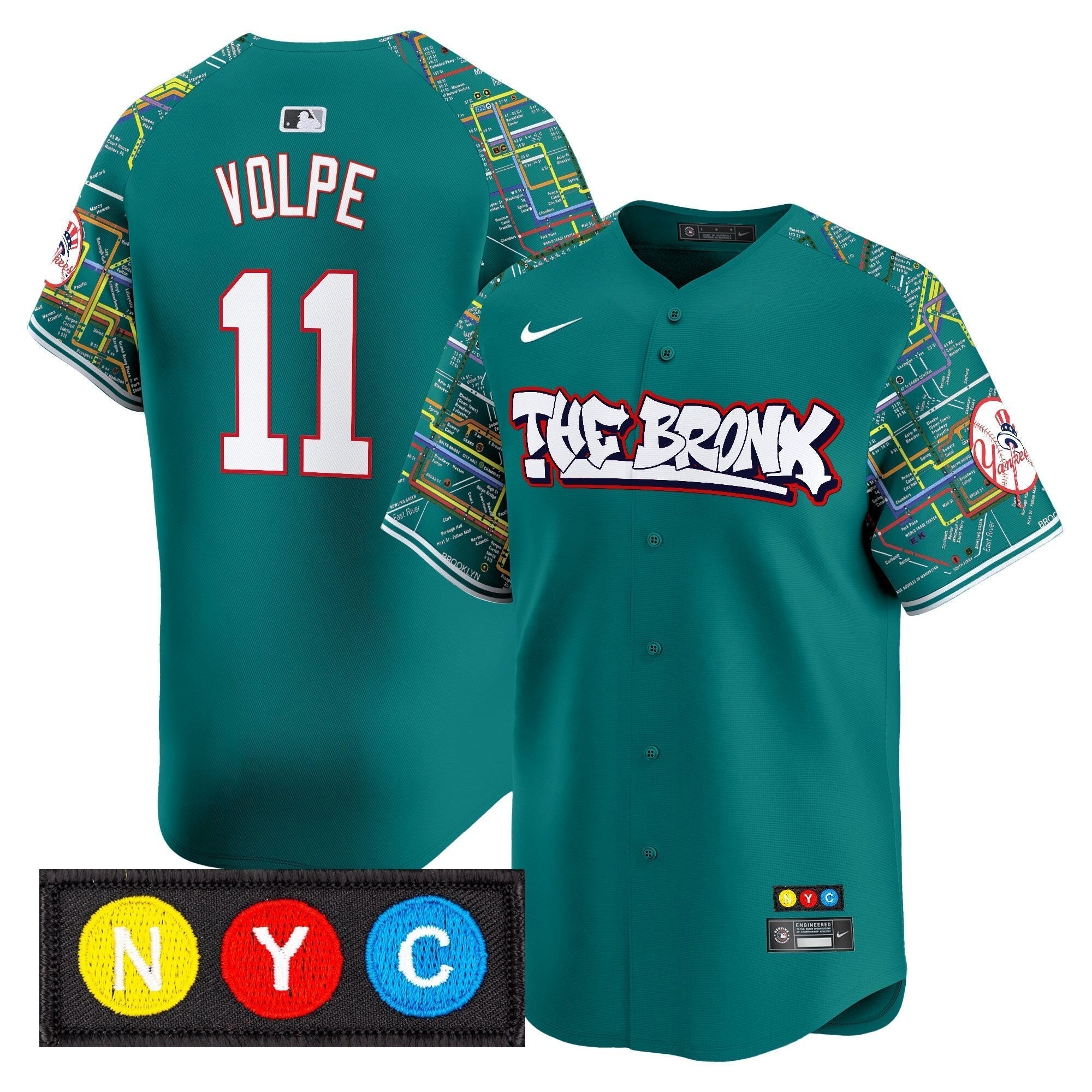 NYY The Bronx Subway Style Vapor Premier Limited Jersey - Stitched