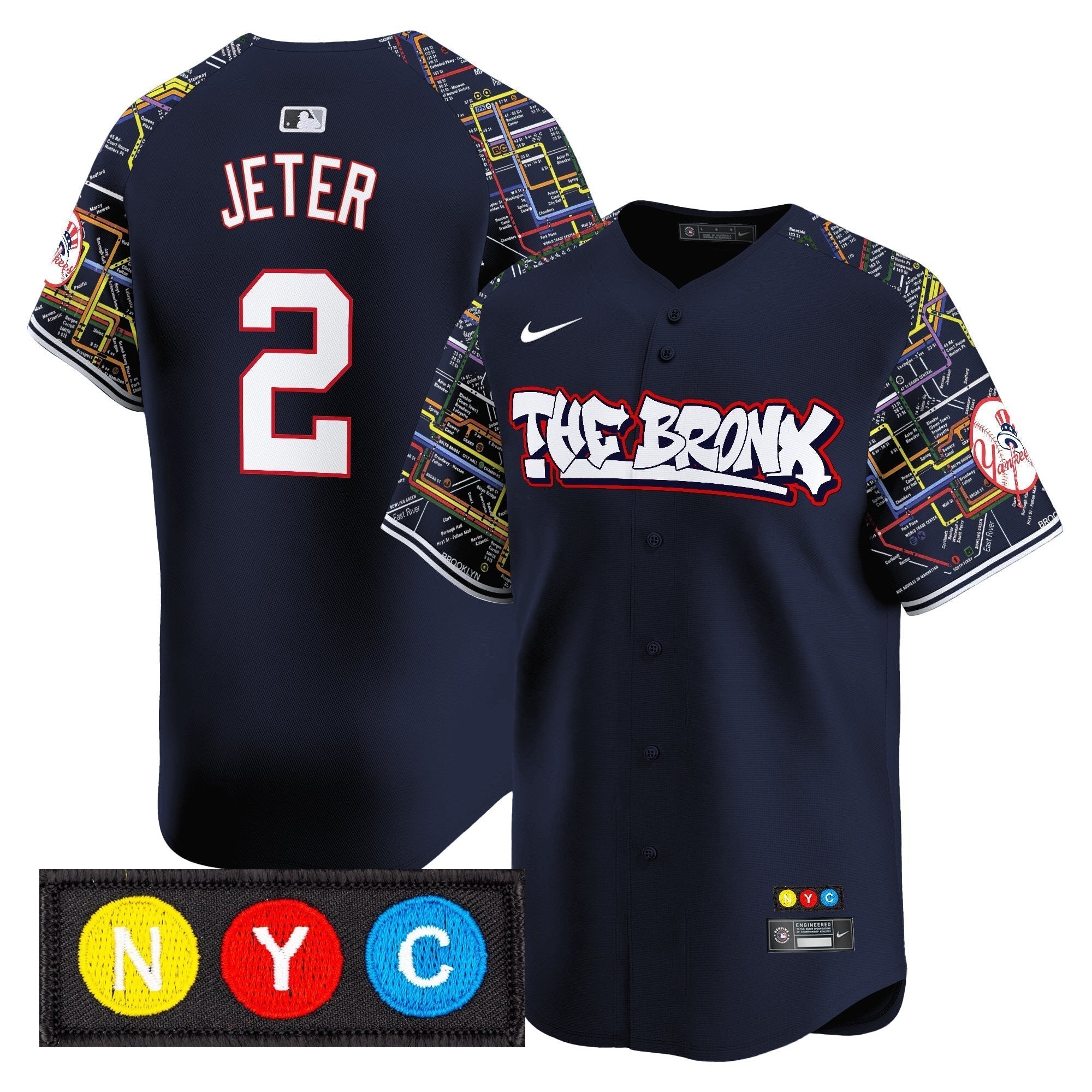 NYY The Bronx Subway Style Vapor Premier Limited Men Jersey - Stitched