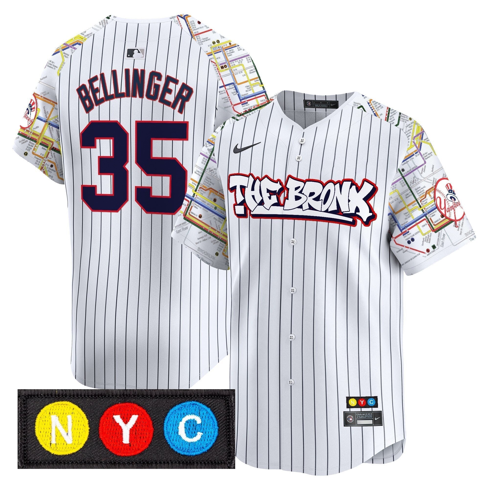 NYY The Bronx Subway Style Vapor Premier Limited Jersey - Stitched