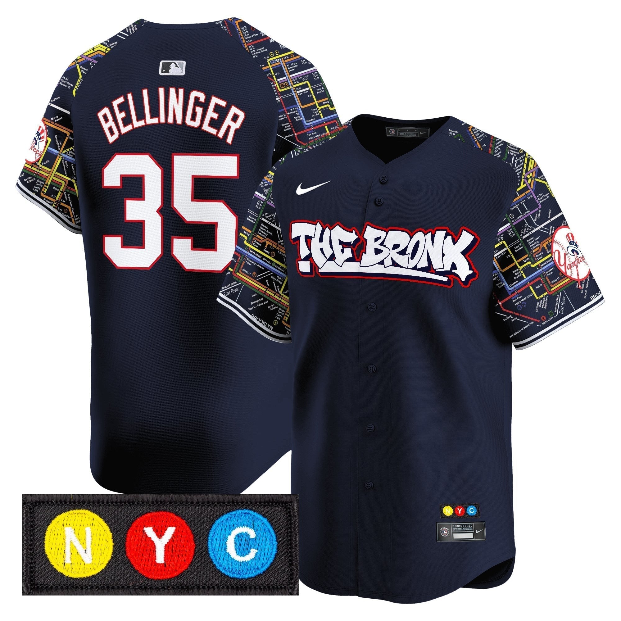 NYY The Bronx Subway Style Vapor Premier Limited Men Jersey - Stitched