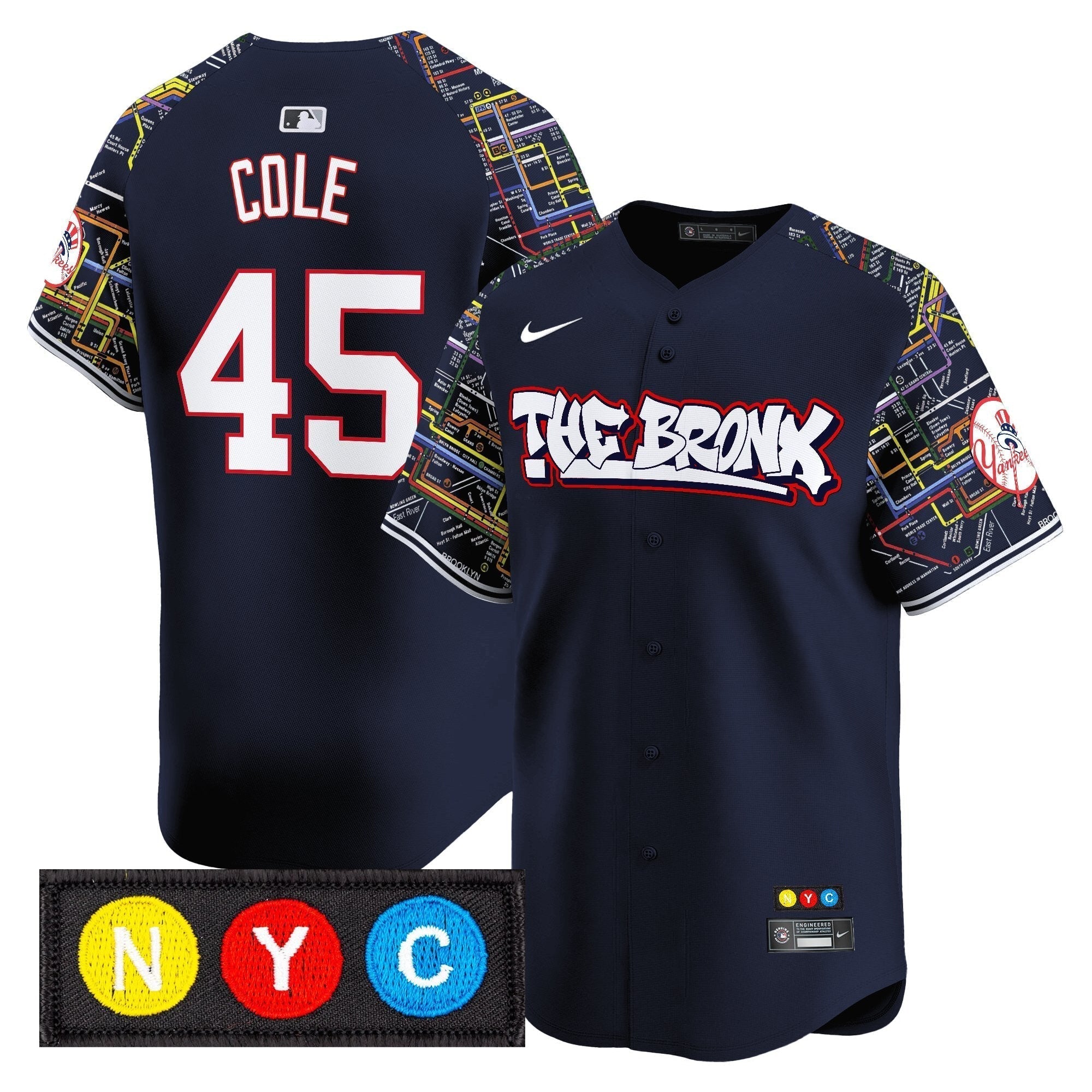 NYY The Bronx Subway Style Vapor Premier Limited Men Jersey - Stitched