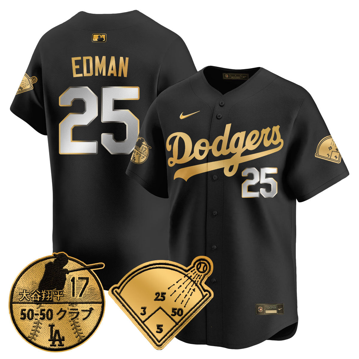 Men's Los Angeles Dodgers Vapor Limited Jersey - Shohei Ohtani Patch - All Stitched
