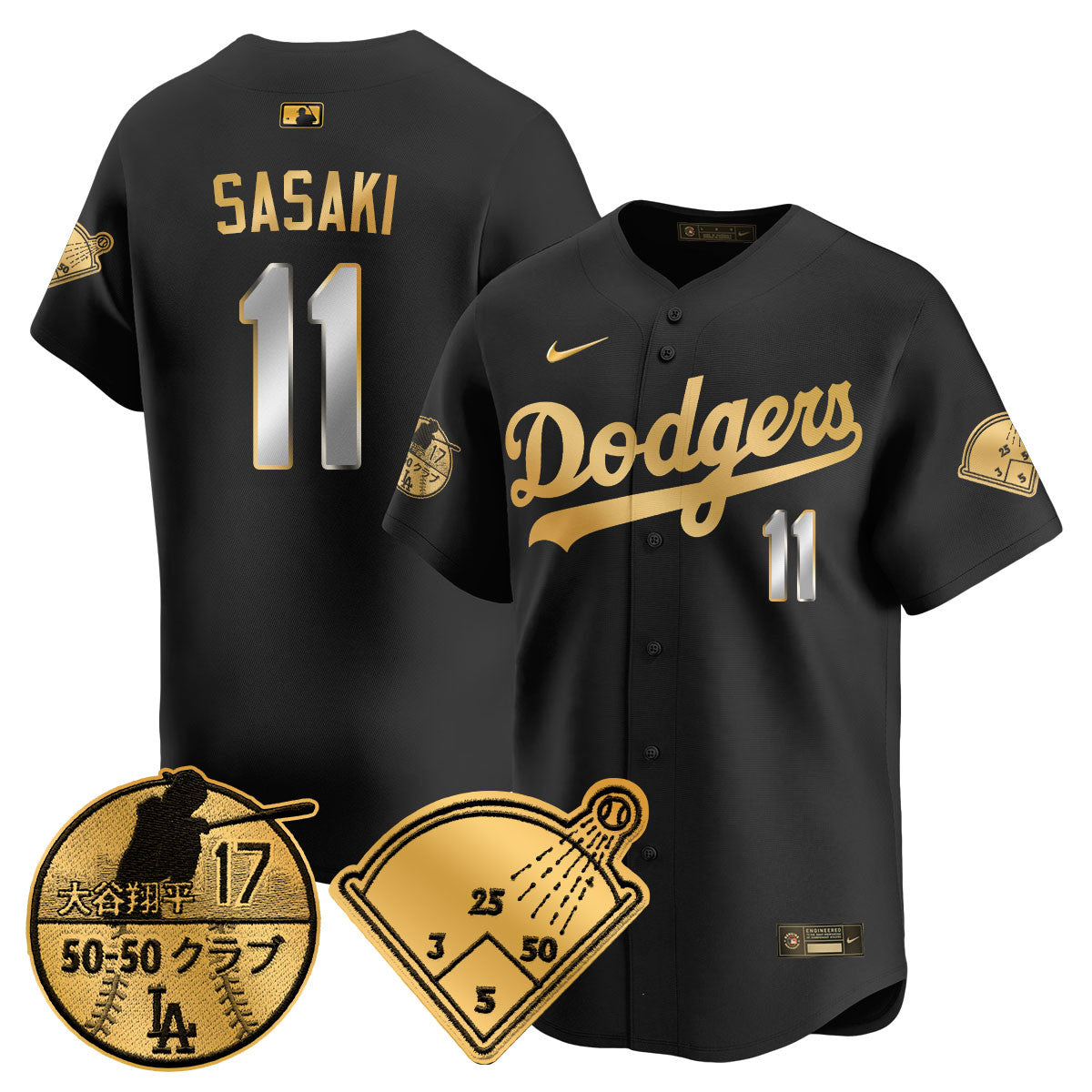 Men's Los Angeles Dodgers Vapor Limited Jersey - Shohei Ohtani Patch - All Stitched