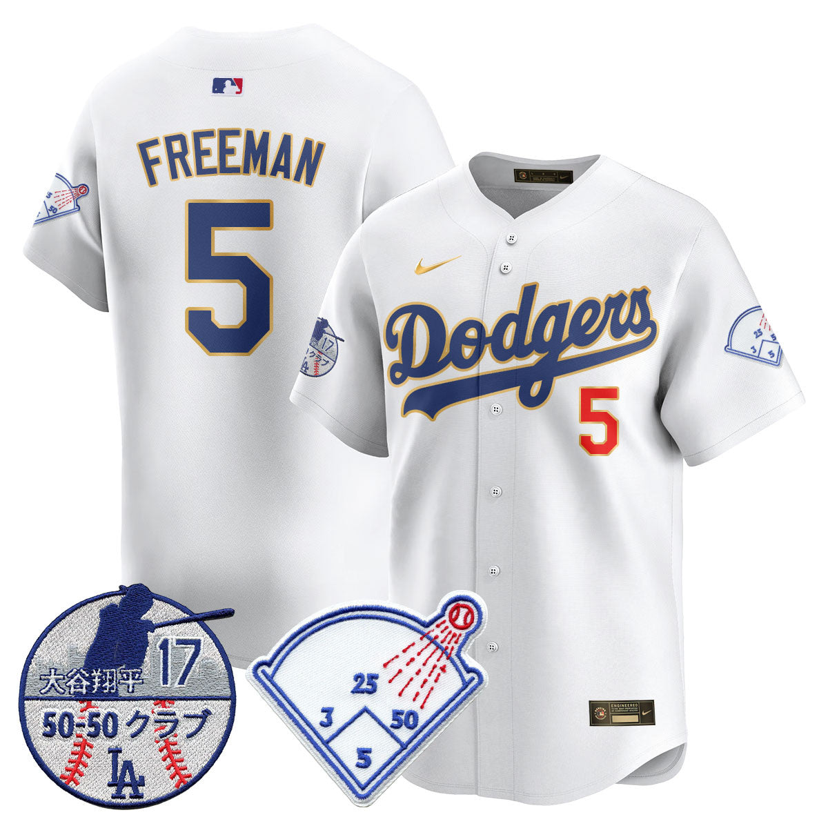 Men's Los Angeles Dodgers Vapor Limited Jersey - Shohei Ohtani Patch - All Stitched
