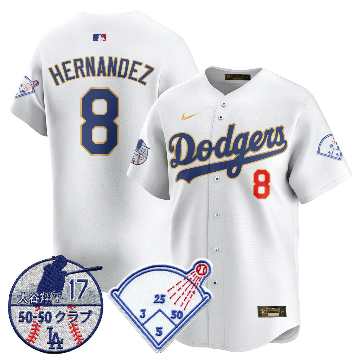 Men's Los Angeles Dodgers Vapor Limited Jersey - Shohei Ohtani Patch - All Stitched