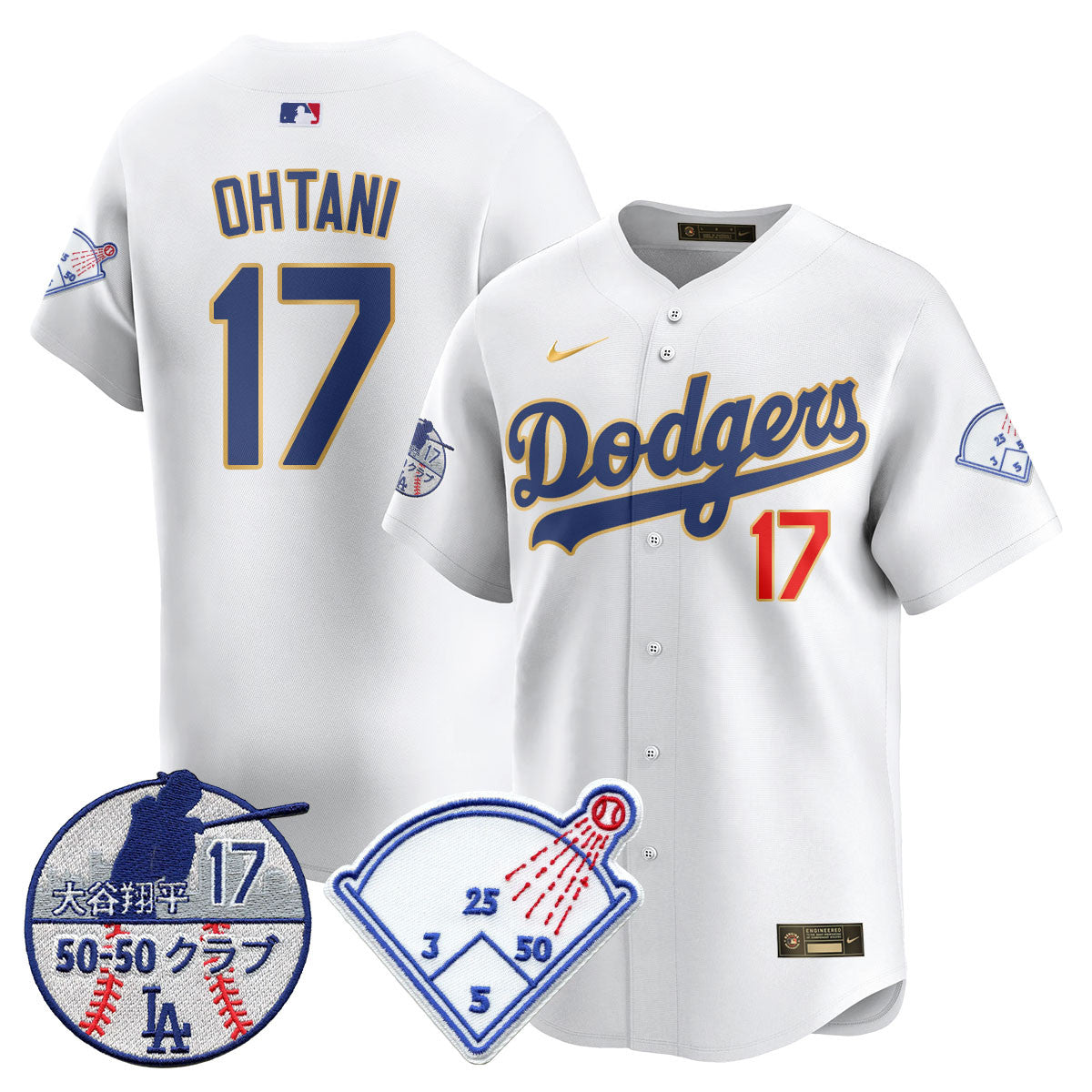 Men's Los Angeles Dodgers Vapor Limited Jersey - Shohei Ohtani Patch - All Stitched