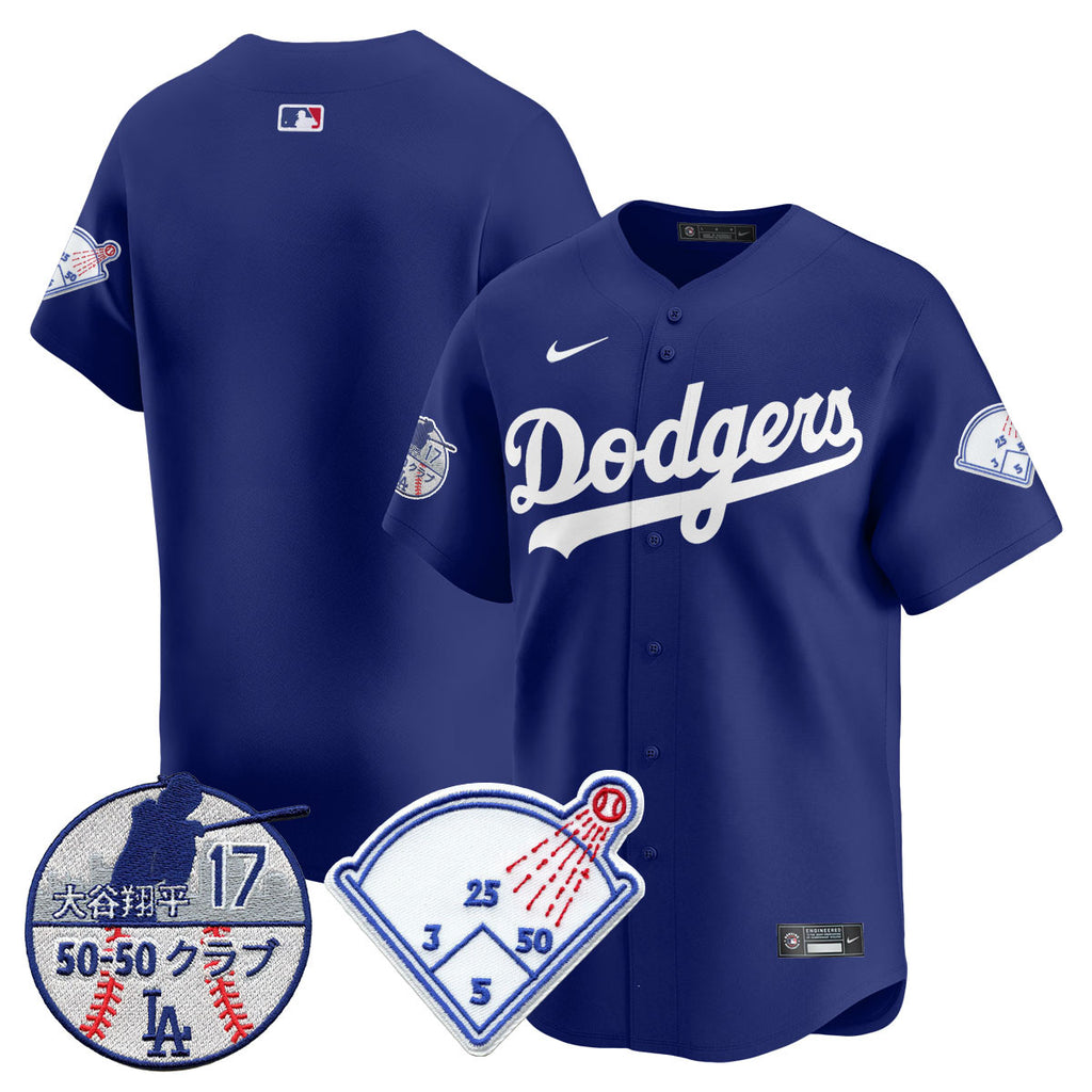 Men's Los Angeles Dodgers Vapor Limited Jersey - Shohei Ohtani Patch - All Stitched