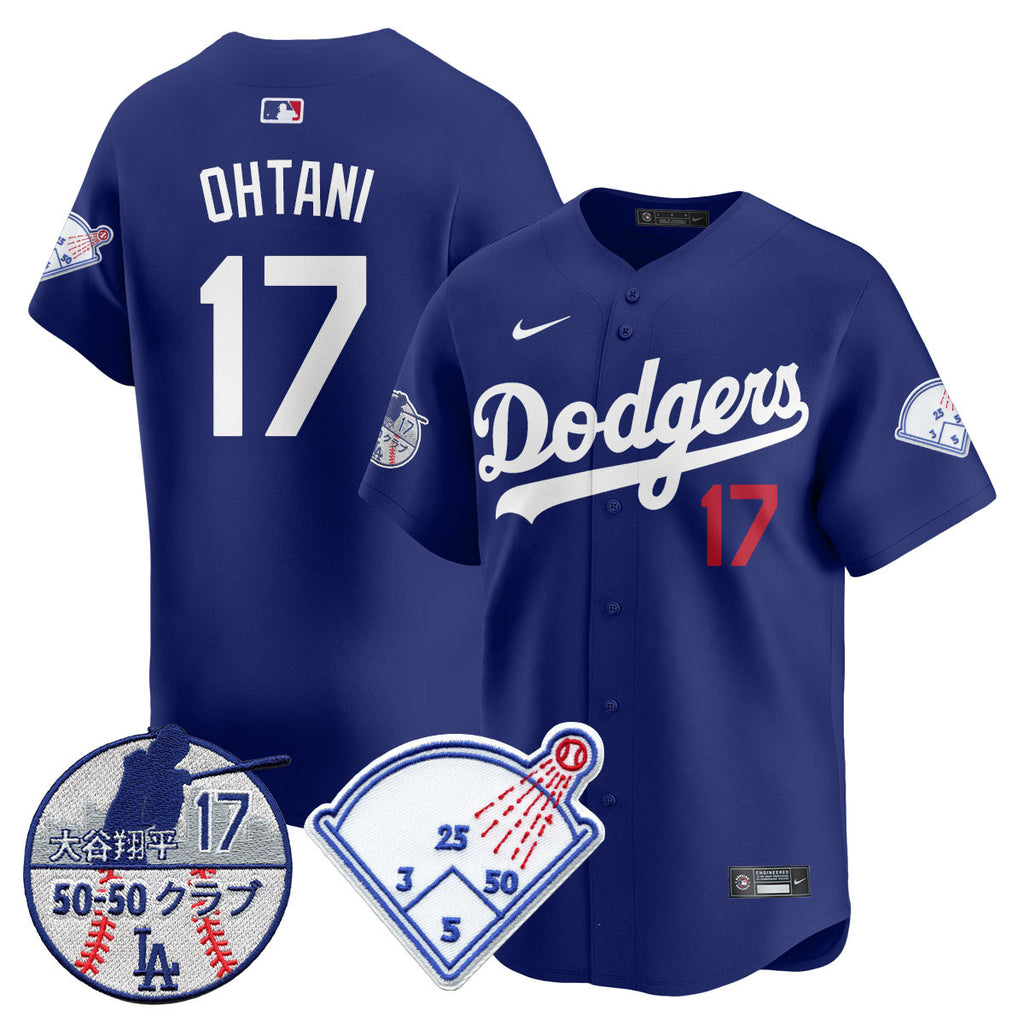 Men's Los Angeles Dodgers Vapor Limited Jersey - Shohei Ohtani Patch - All Stitched
