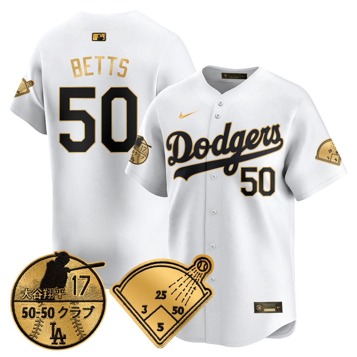 Men's Los Angeles Dodgers Vapor Limited Jersey - Shohei Ohtani Patch - All Stitched