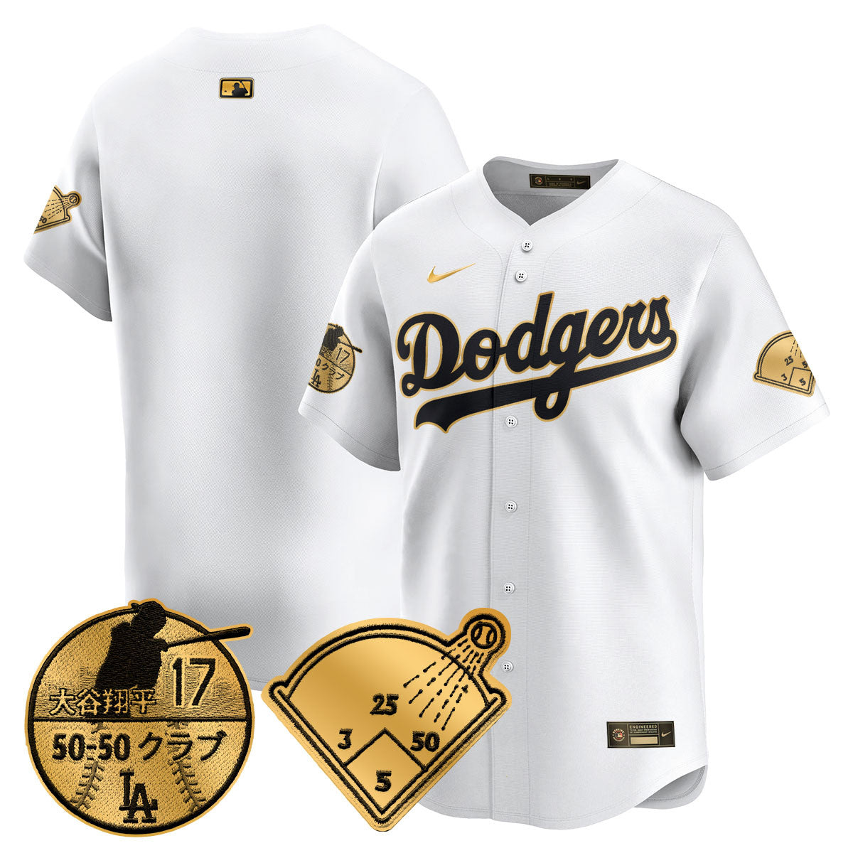 Men's Los Angeles Dodgers Vapor Limited Jersey - Shohei Ohtani Patch - All Stitched