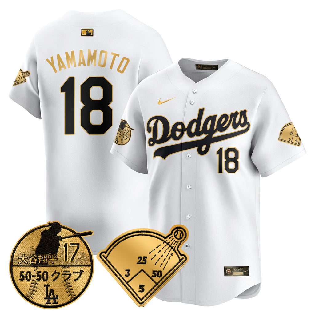 Men's Los Angeles Dodgers Vapor Limited Jersey - Shohei Ohtani Patch - All Stitched