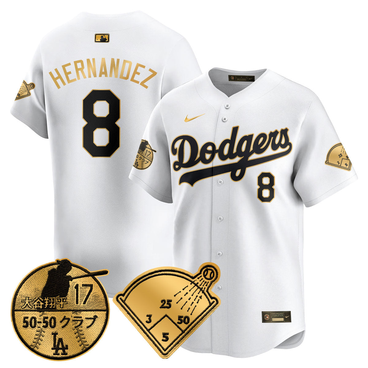 Men's Los Angeles Dodgers Vapor Limited Jersey - Shohei Ohtani Patch - All Stitched