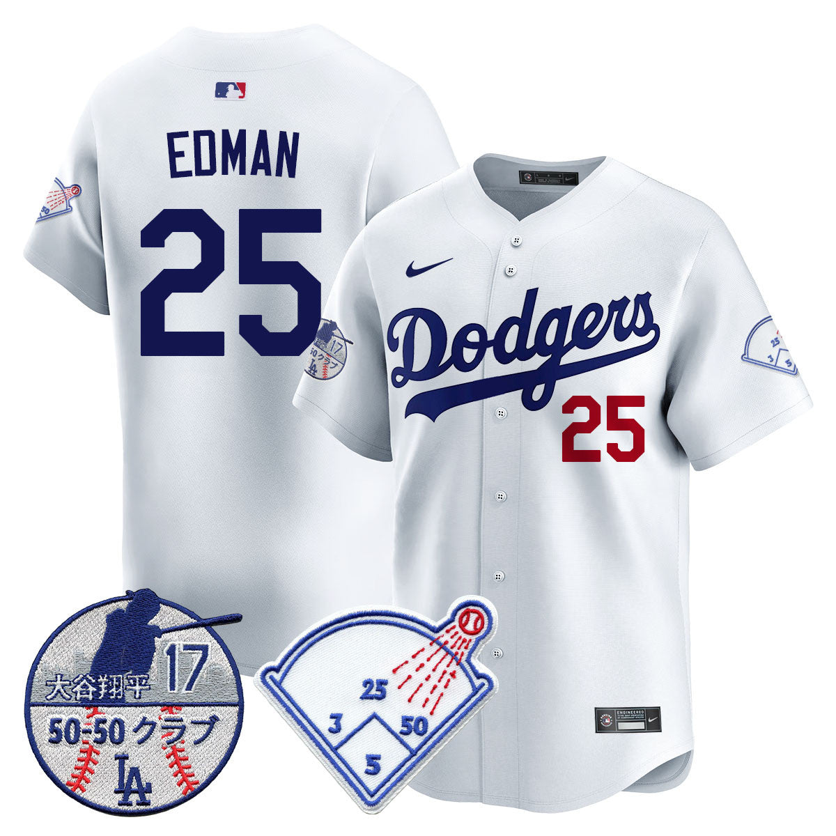 Men's Los Angeles Dodgers Vapor Limited Jersey - Shohei Ohtani Patch - All Stitched