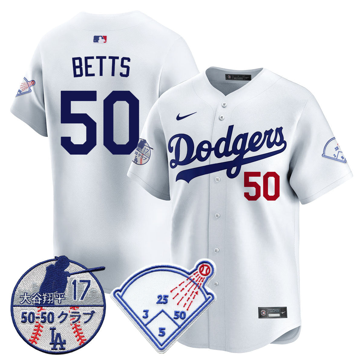 Men's Los Angeles Dodgers Vapor Limited Jersey - Shohei Ohtani Patch - All Stitched