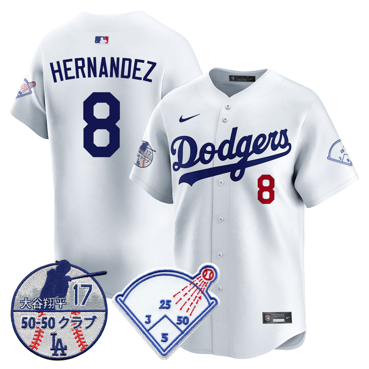 Men's Los Angeles Dodgers Vapor Limited Jersey - Shohei Ohtani Patch - All Stitched