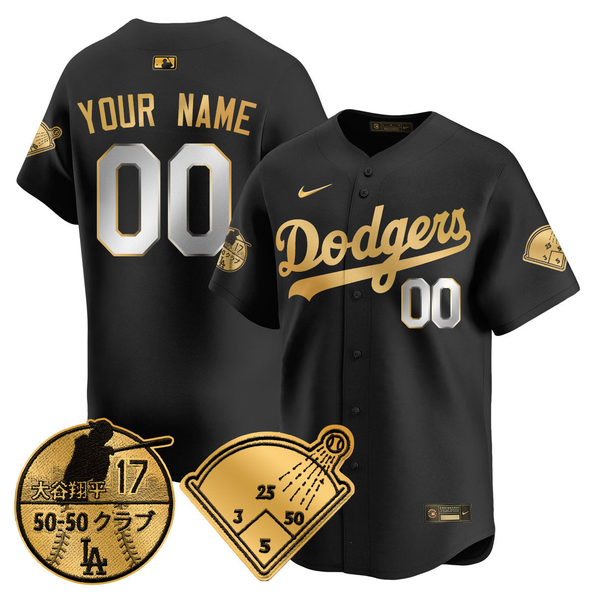 Custom Name/Gender Los Angeles Dodgers Vapor Limited Jersey - Shohei Ohtani Patch - All Stitched