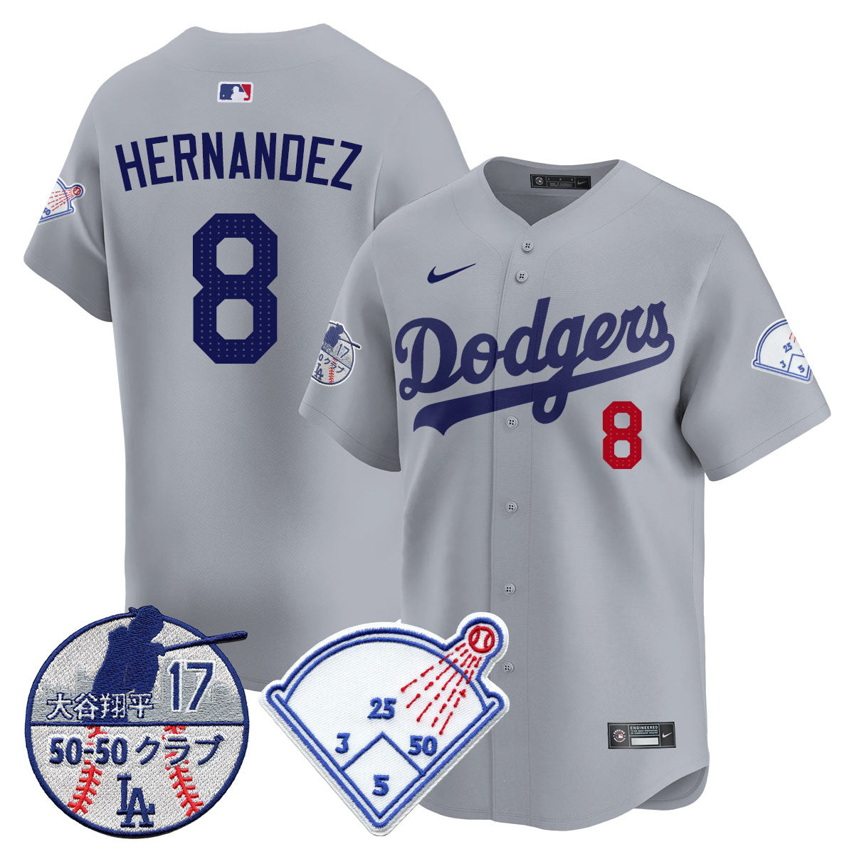 Men's Los Angeles Dodgers Vapor Limited Jersey - Shohei Ohtani Patch - All Stitched