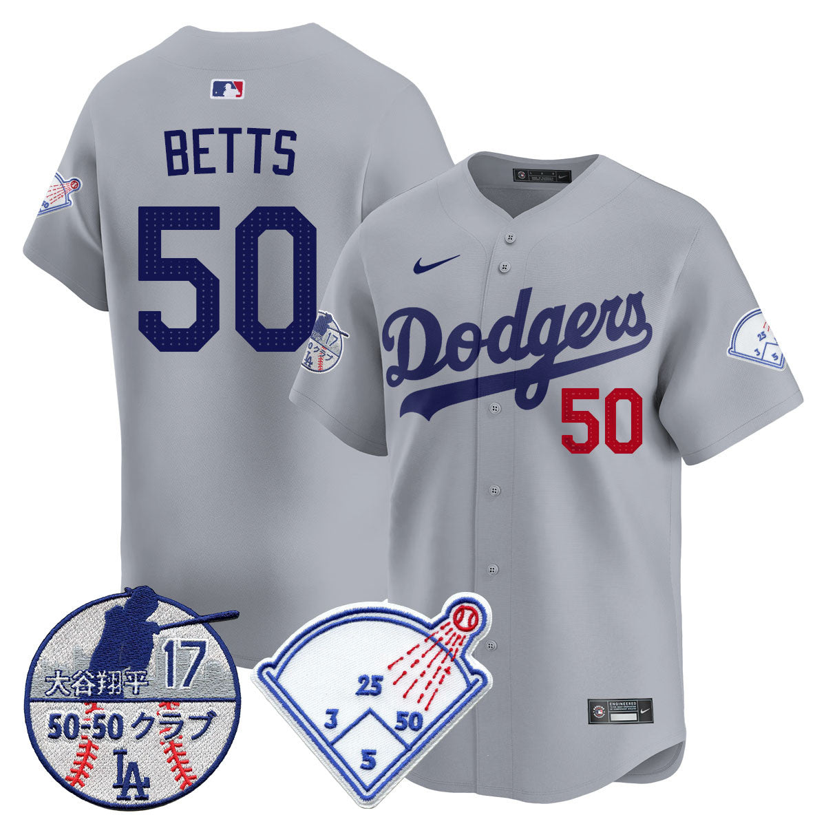 Men's Los Angeles Dodgers Vapor Limited Jersey - Shohei Ohtani Patch - All Stitched