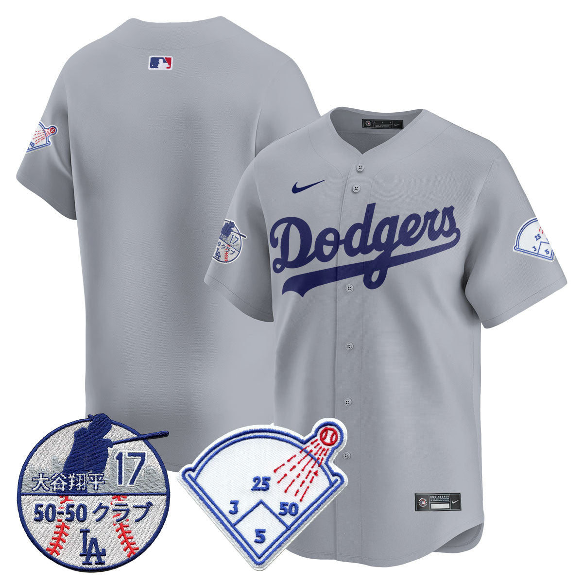Men's Los Angeles Dodgers Vapor Limited Jersey - Shohei Ohtani Patch - All Stitched