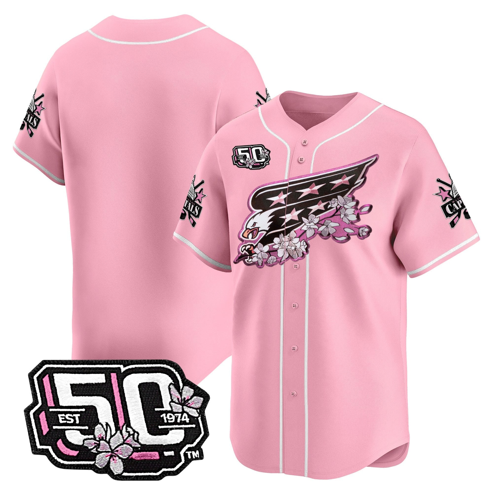 2025 WSH 50th Anniversary Cherry Blossom Style Vapor Premier Limited Jersey - All Stitched