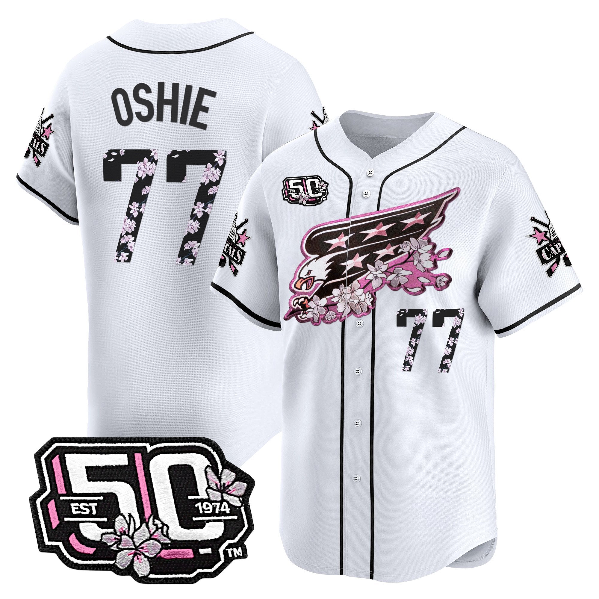 2025 WSH 50th Anniversary Cherry Blossom Style Vapor Premier Limited Jersey - All Stitched