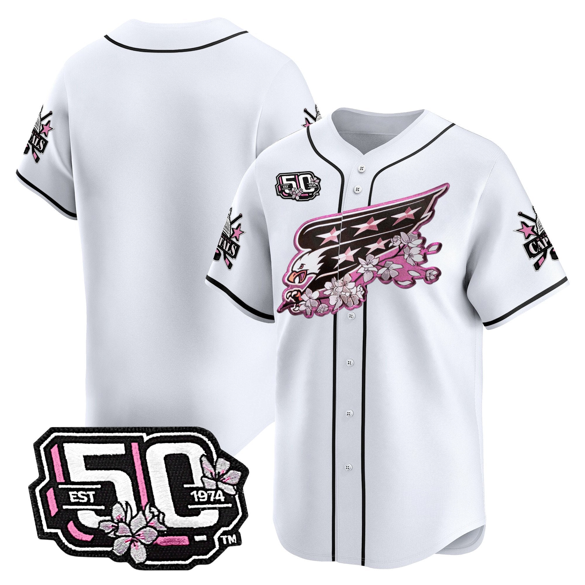 2025 WSH 50th Anniversary Cherry Blossom Style Vapor Premier Limited Jersey - All Stitched