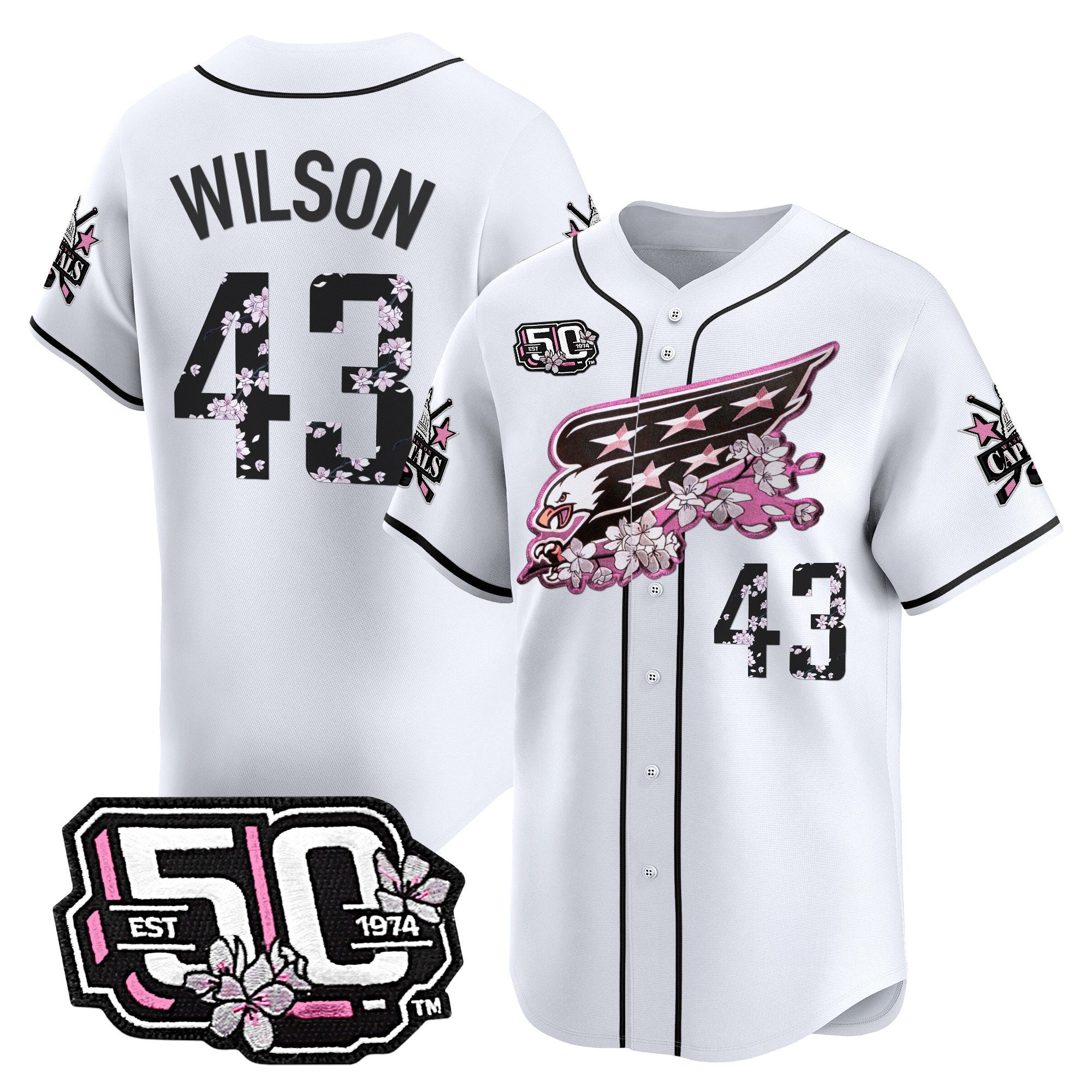 2025 WSH 50th Anniversary Cherry Blossom Style Vapor Premier Limited Jersey - All Stitched