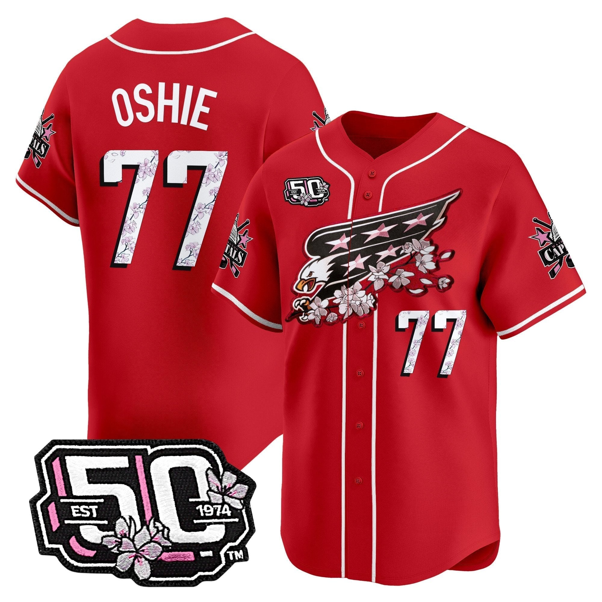 2025 WSH 50th Anniversary Cherry Blossom Style Vapor Premier Limited Jersey - All Stitched