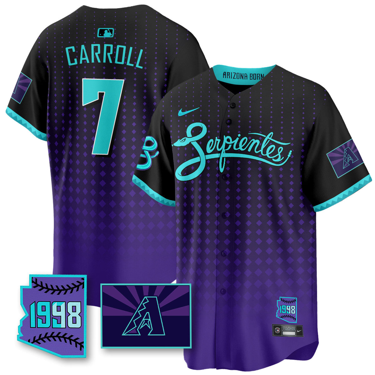 ARI Purple for Second â€œSerpientesâ€ City Connect Jersey - All Stitched