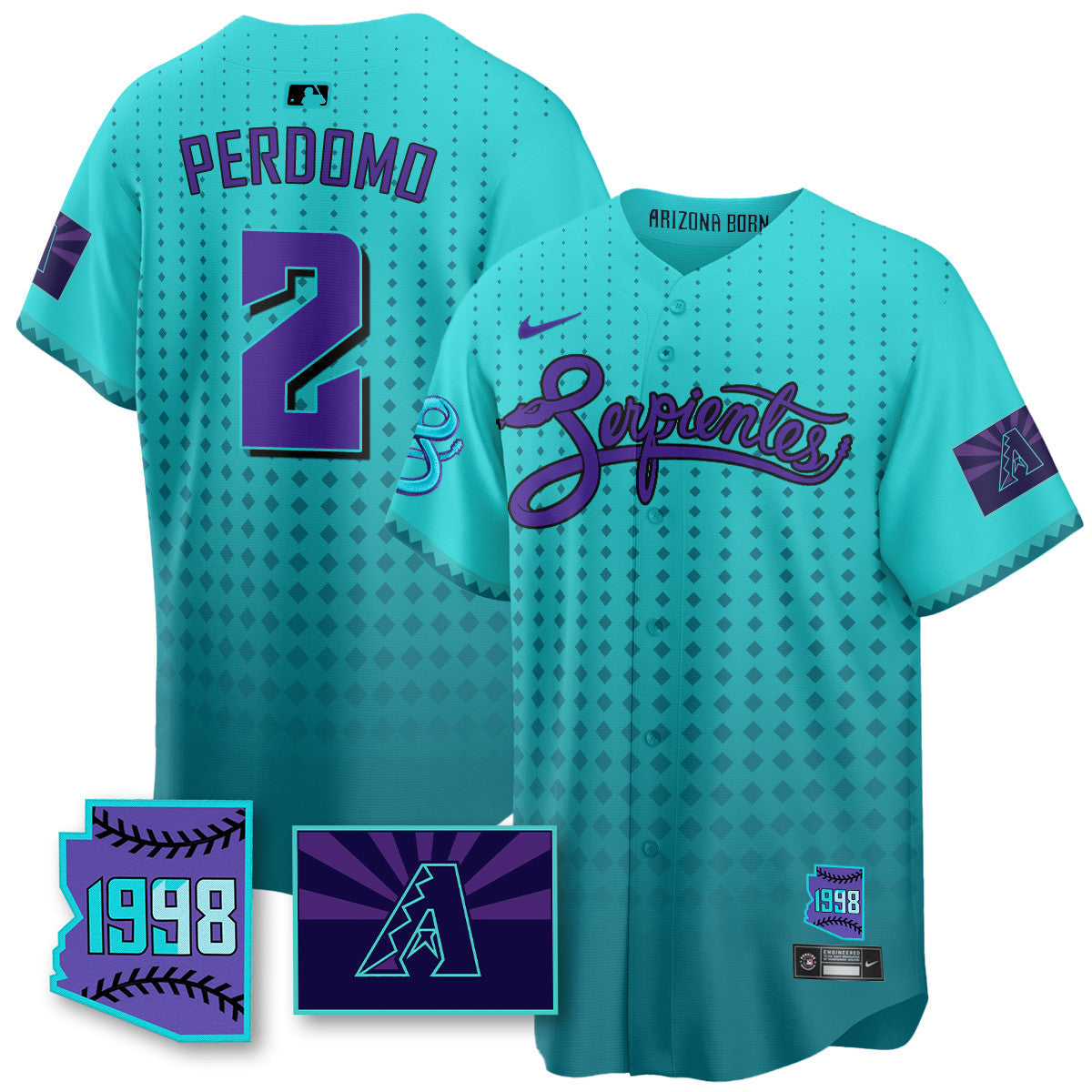 ARI Purple for Second â€œSerpientesâ€ City Connect Jersey - All Stitched