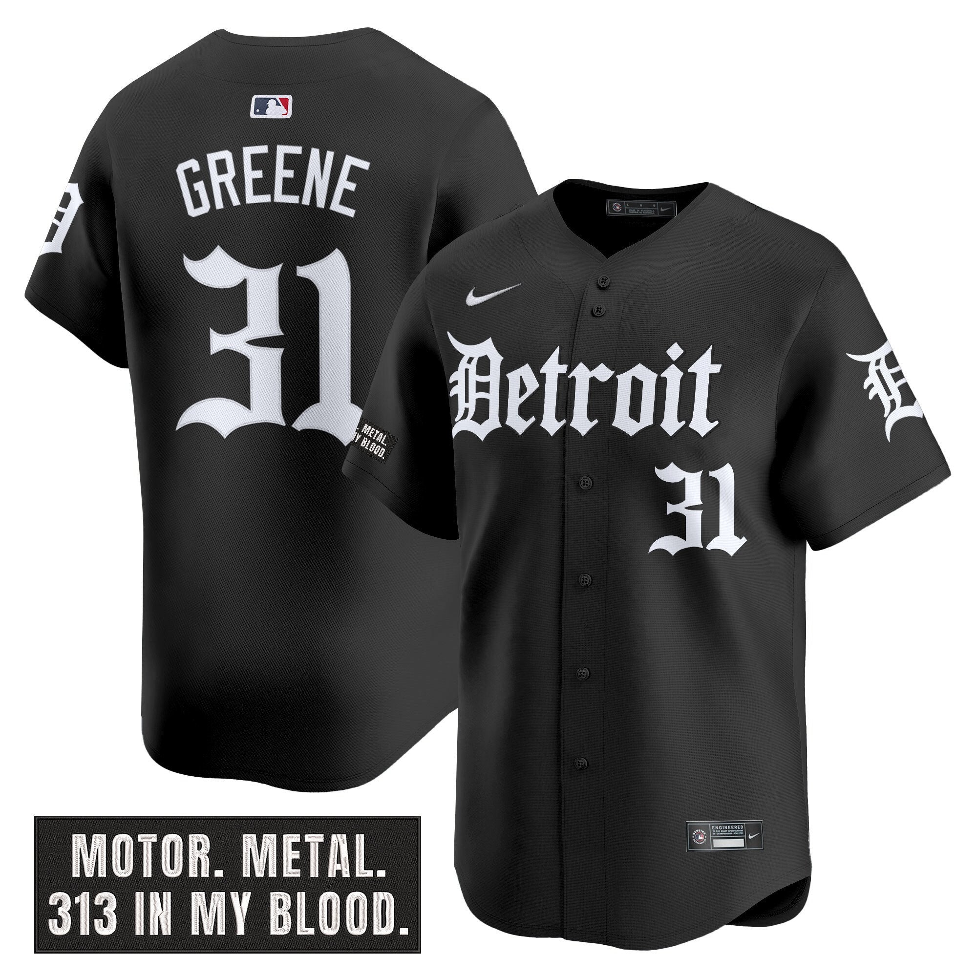 DET 'Motor Gothic Edition' Vapor Premier Limited Jersey - All Stitched